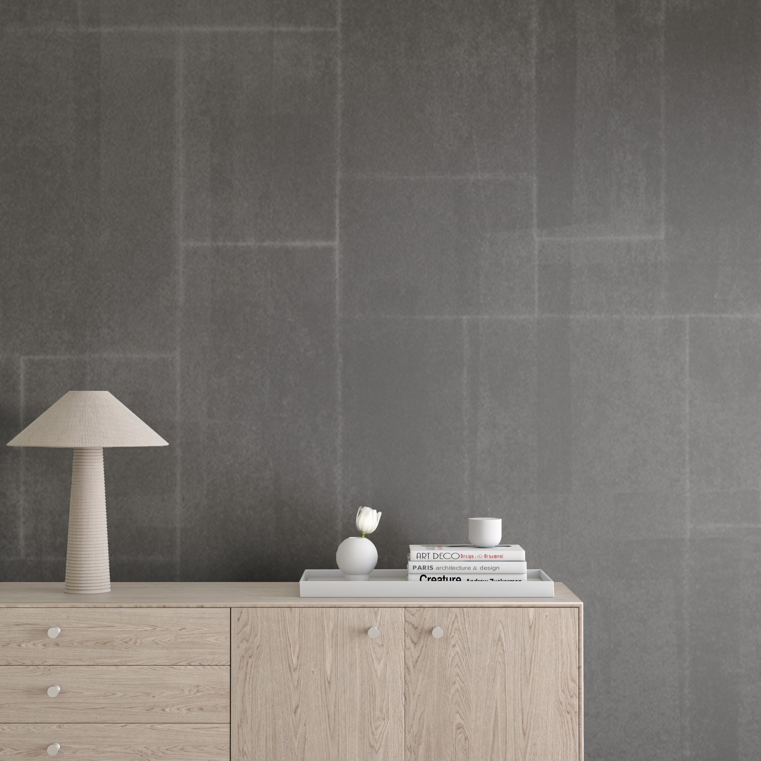 Jigsaw© Mural Wallpaper in Graphite