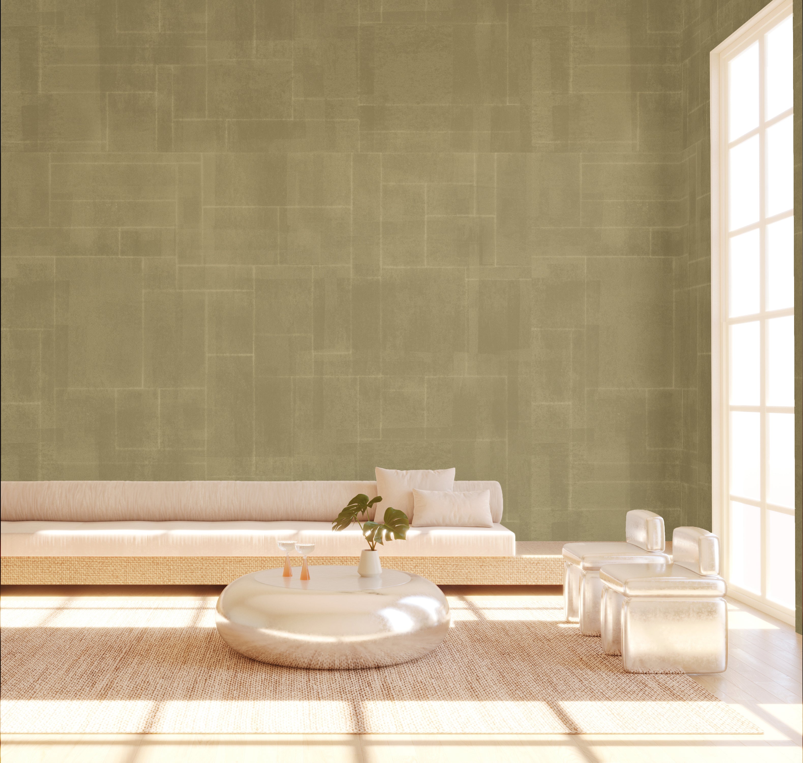 Jigsaw© Mural Wallpaper in Moss