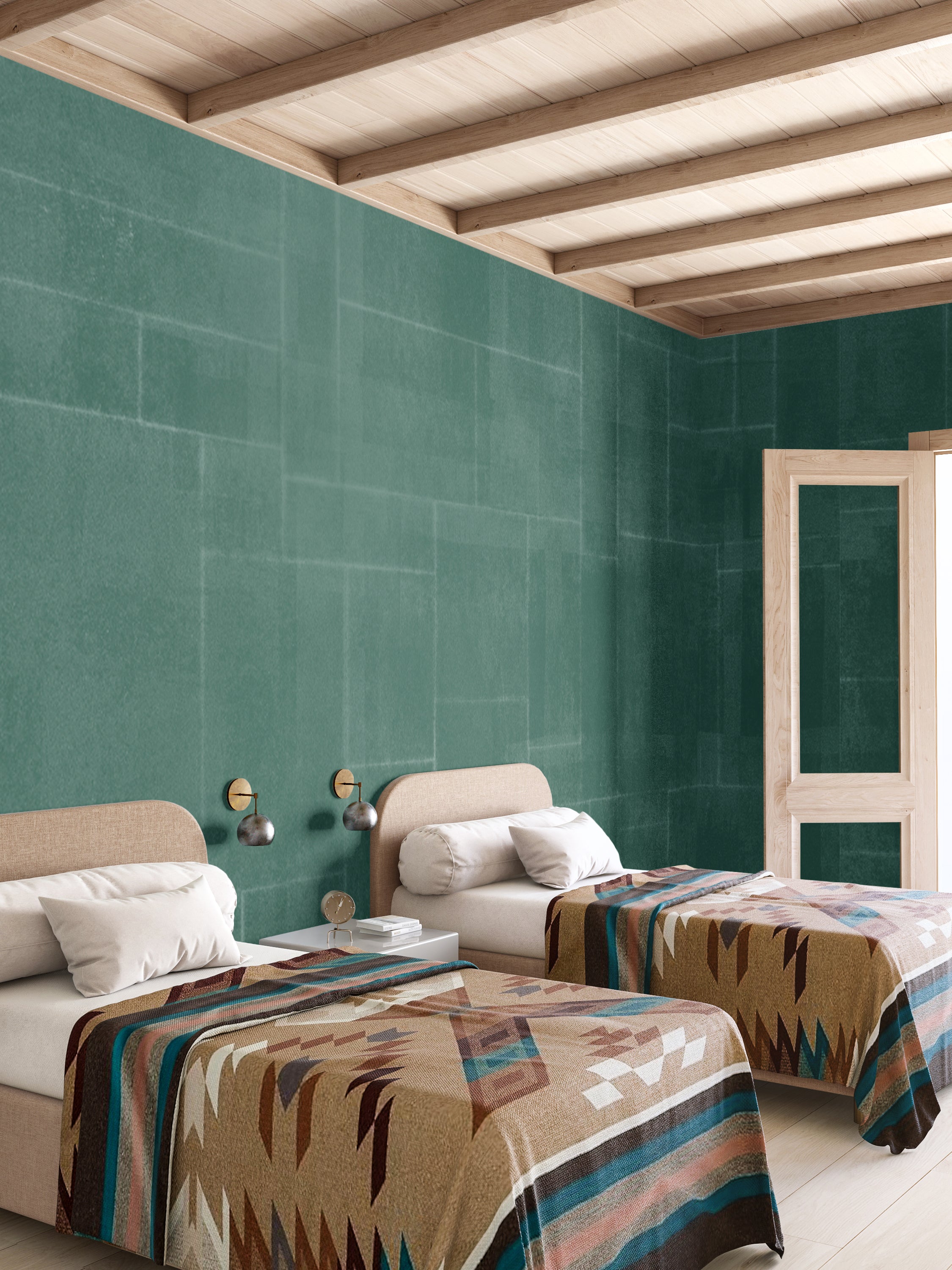 Jigsaw© Mural Wallpaper in Teal