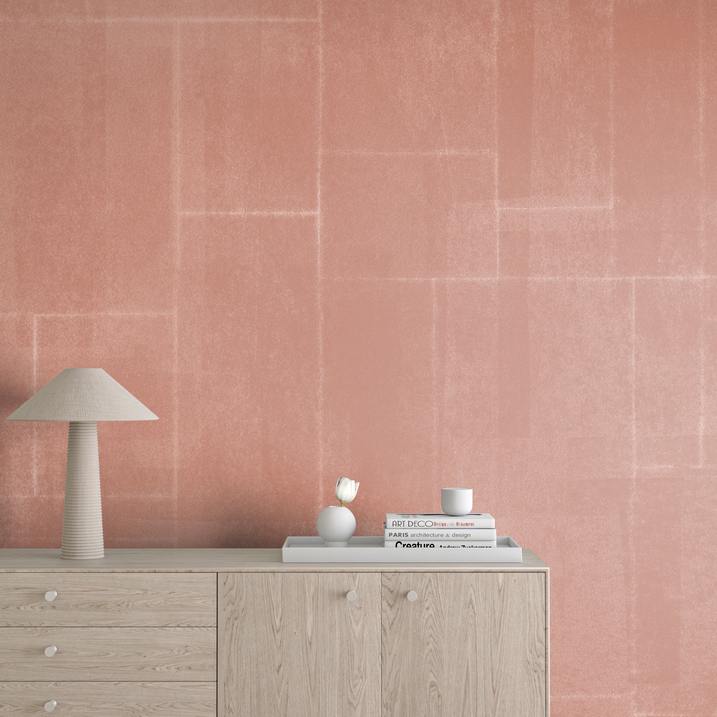 Jigsaw© Mural Wallpaper in Terracotta