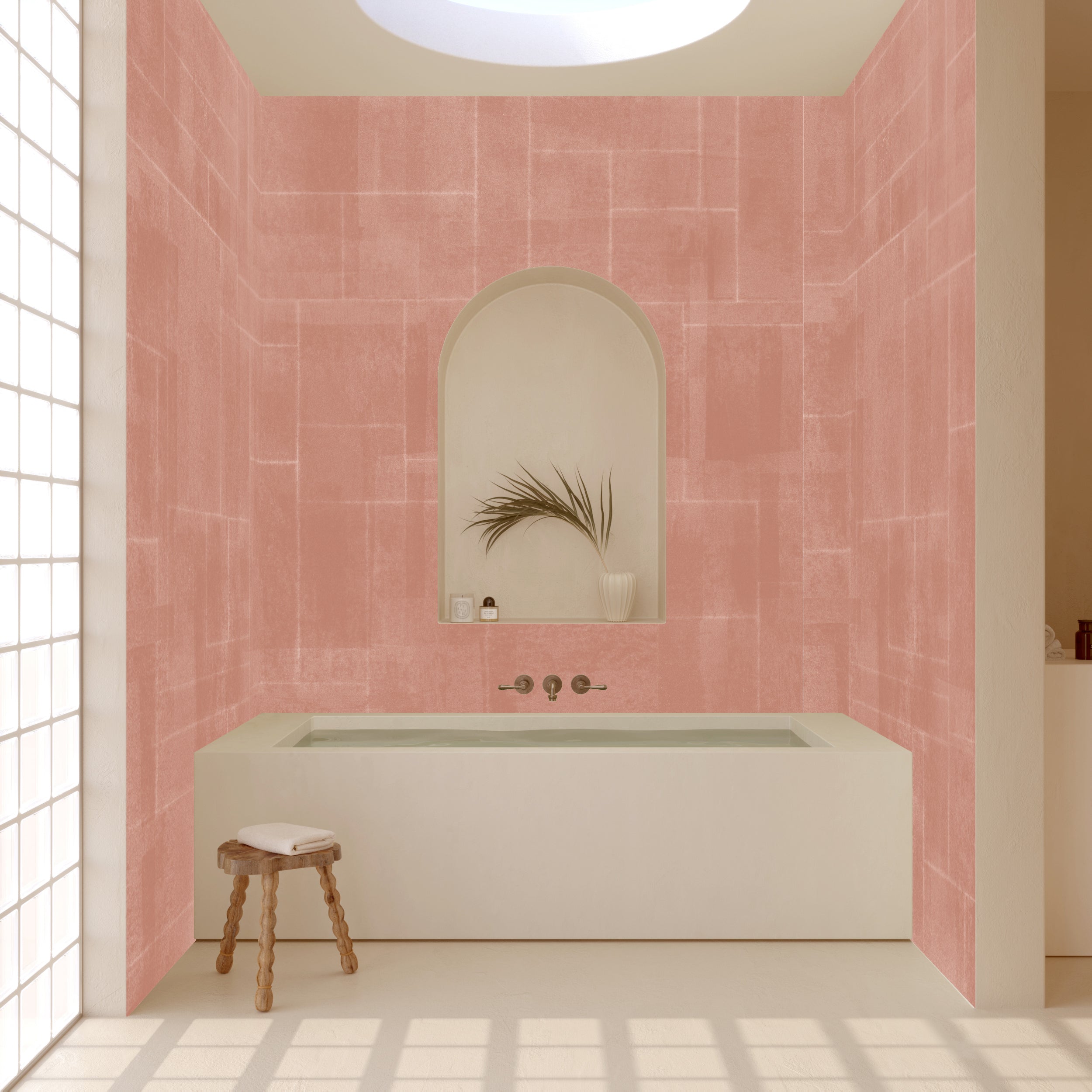 Jigsaw© Mural Wallpaper in Terracotta