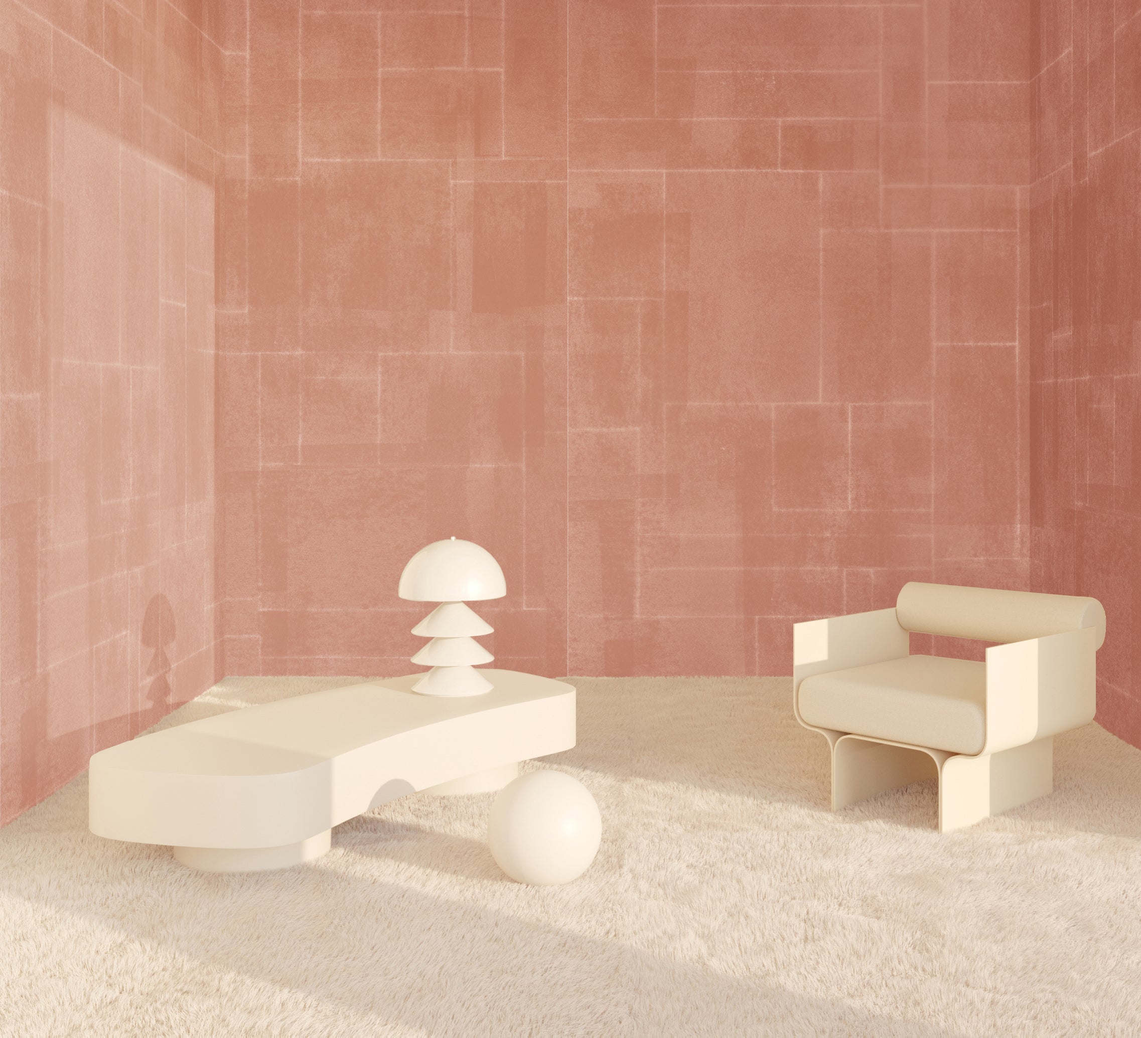 Jigsaw© Mural Wallpaper in Terracotta