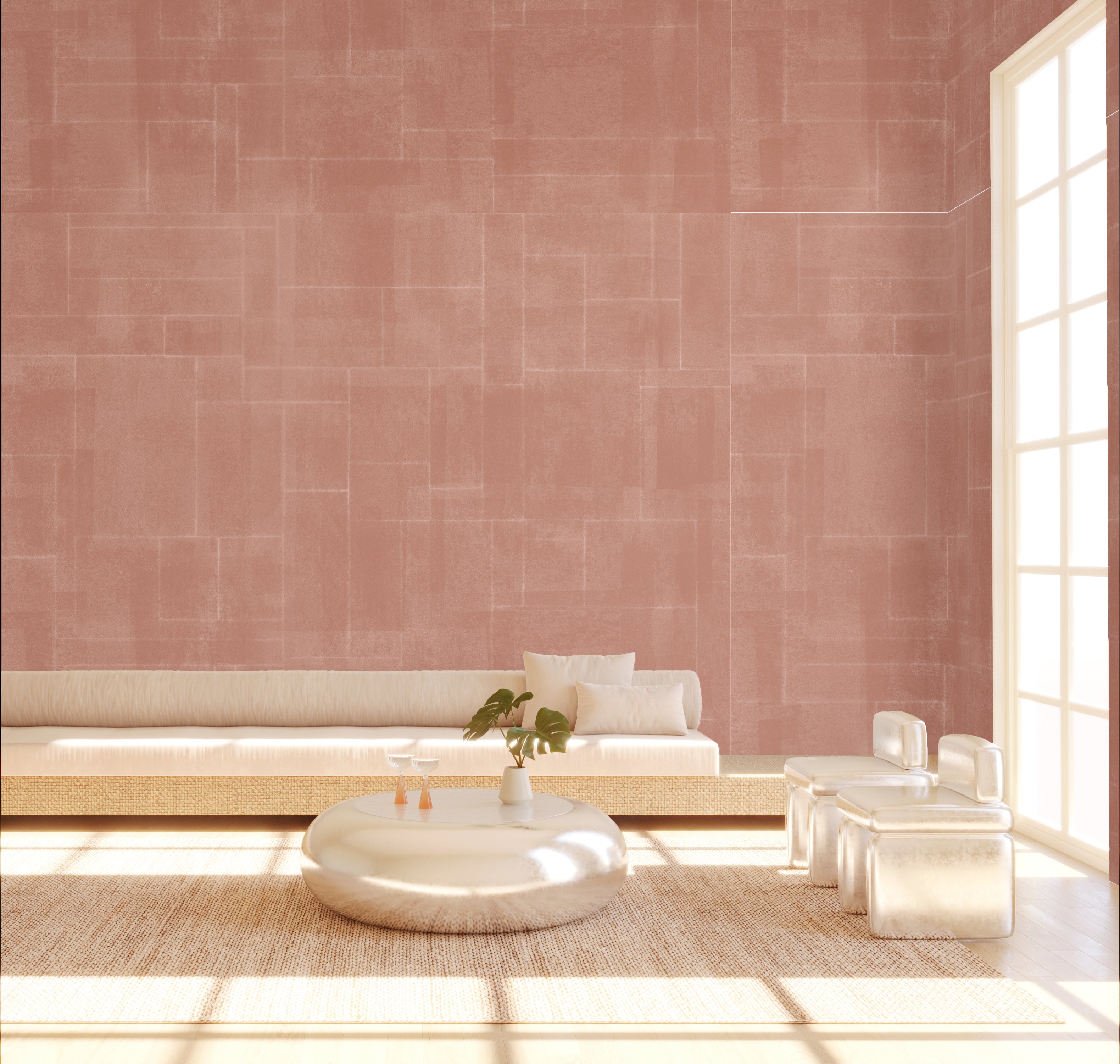 Jigsaw© Mural Wallpaper in Terracotta