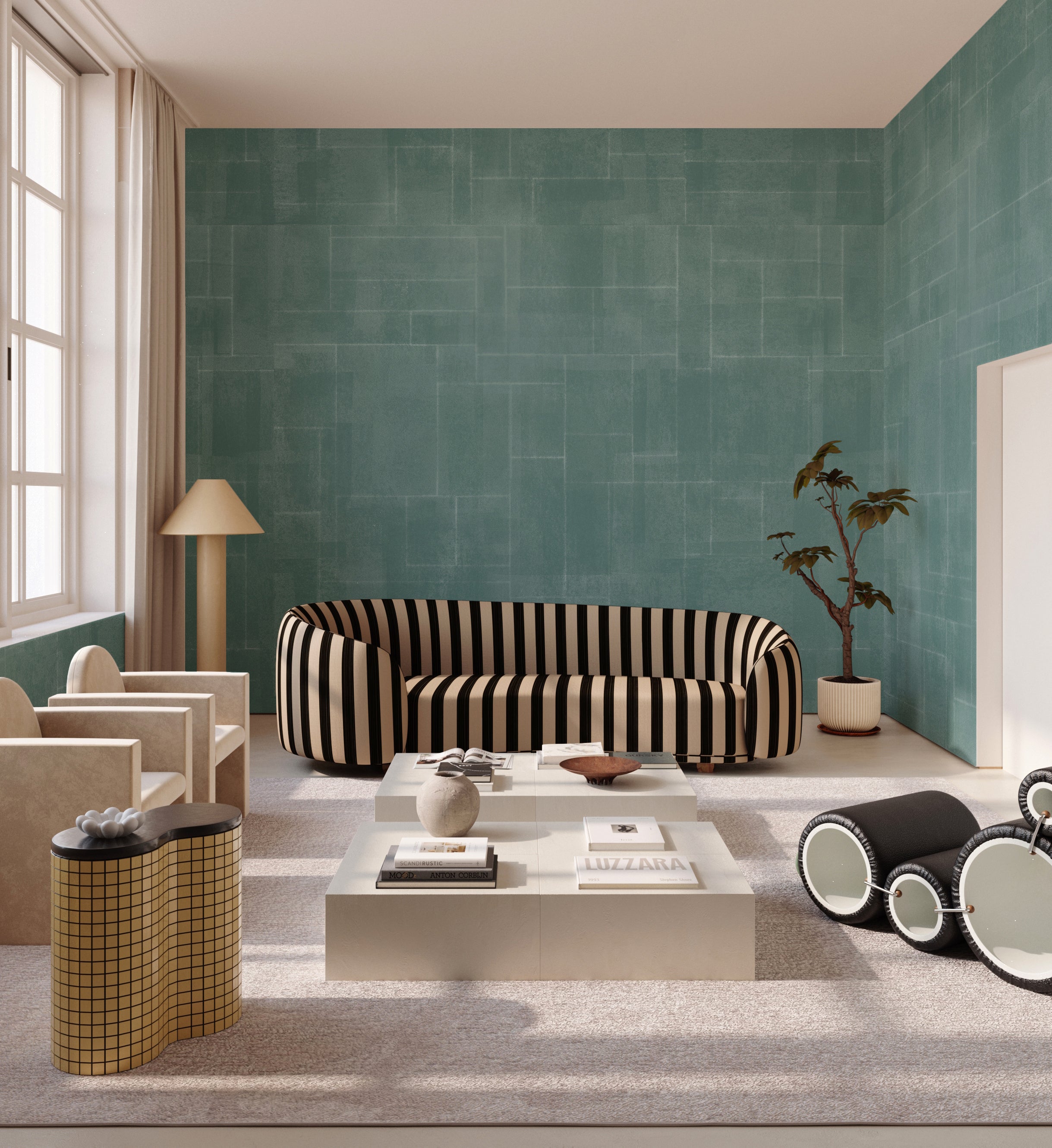 Jigsaw© Mural Wallpaper in Teal