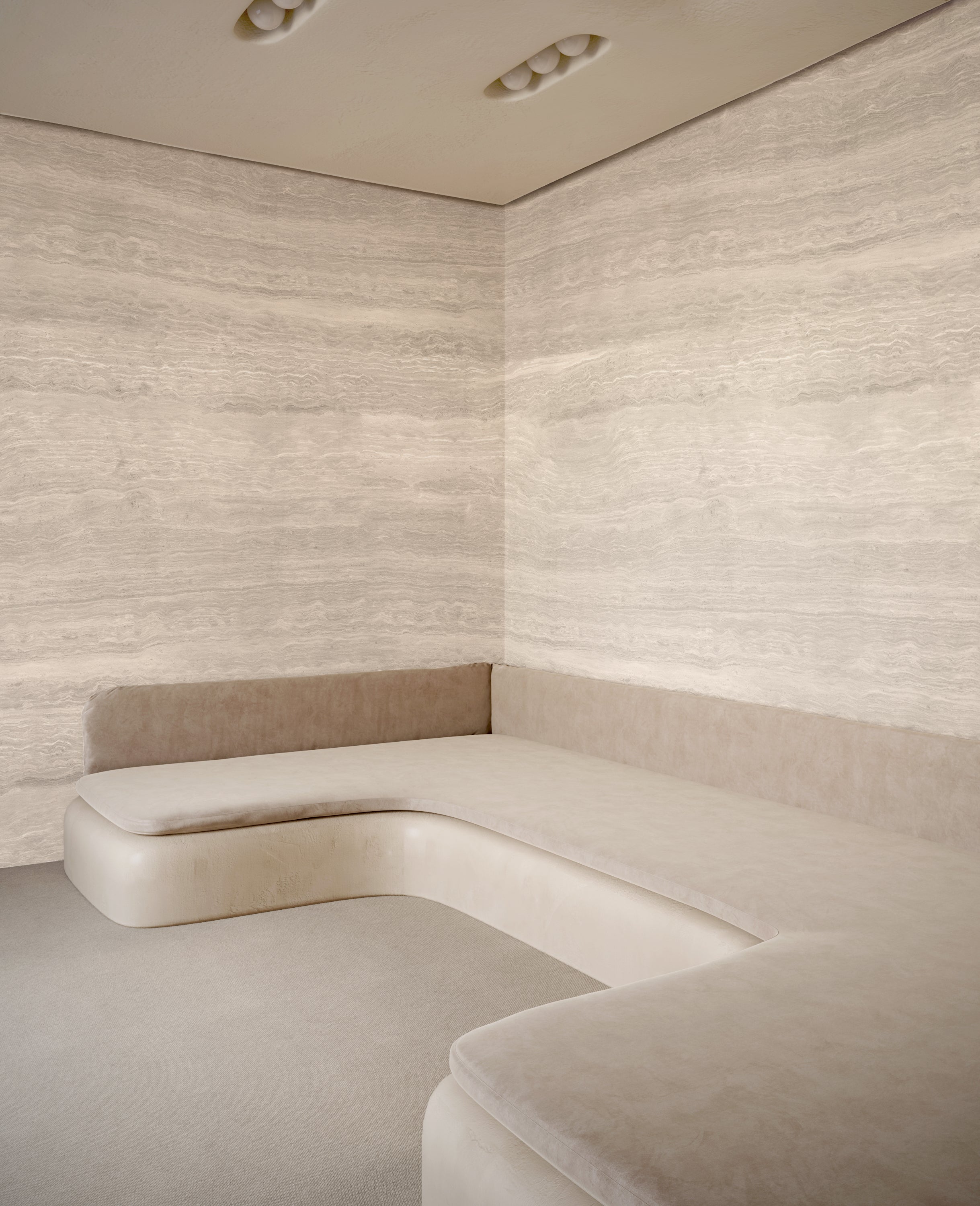 Limestone© Mural Wallpaper in Bone