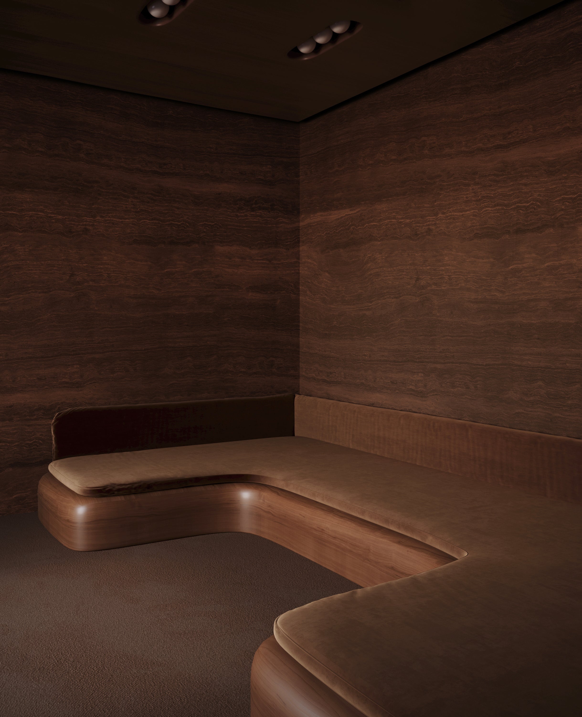 Limestone© Mural Wallpaper in Chocolate