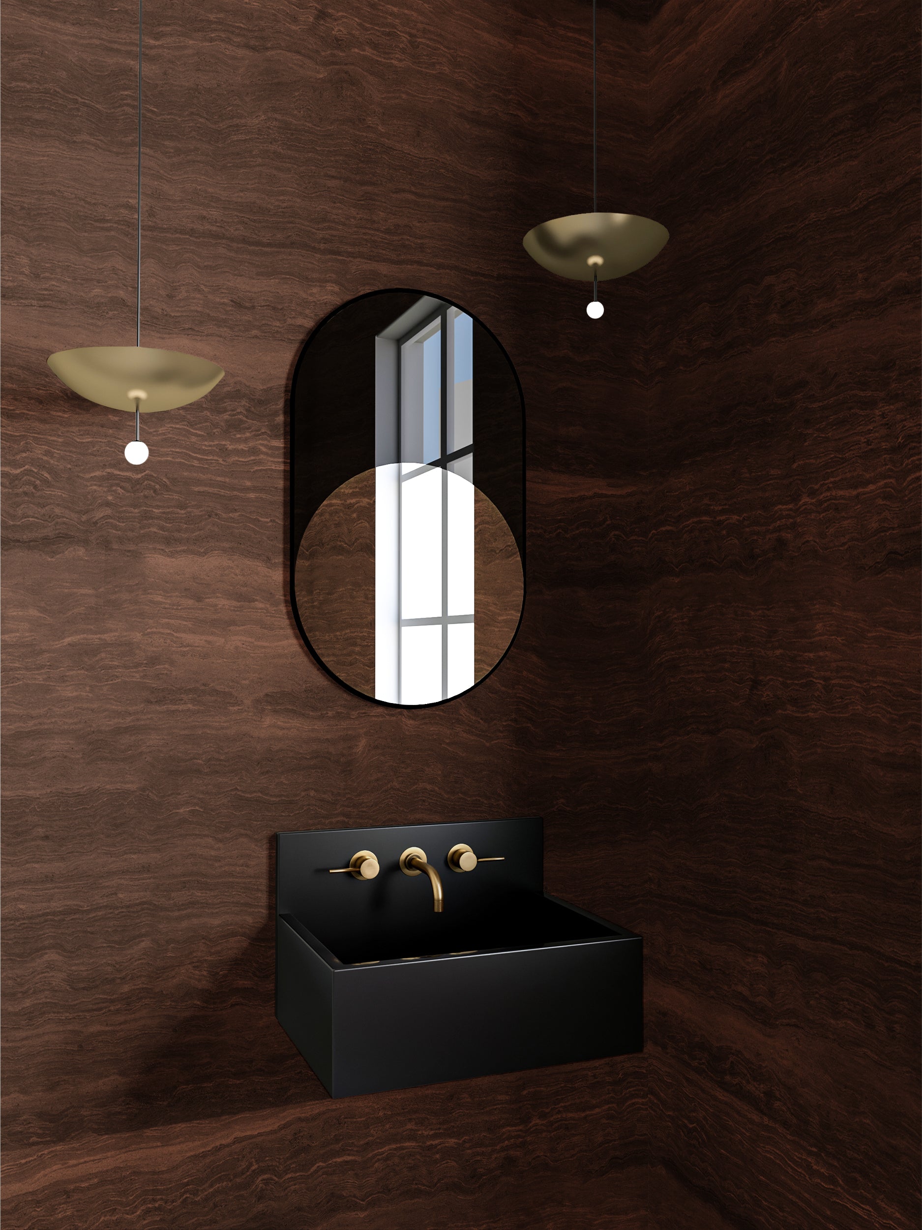 Limestone© Mural Wallpaper in Chocolate