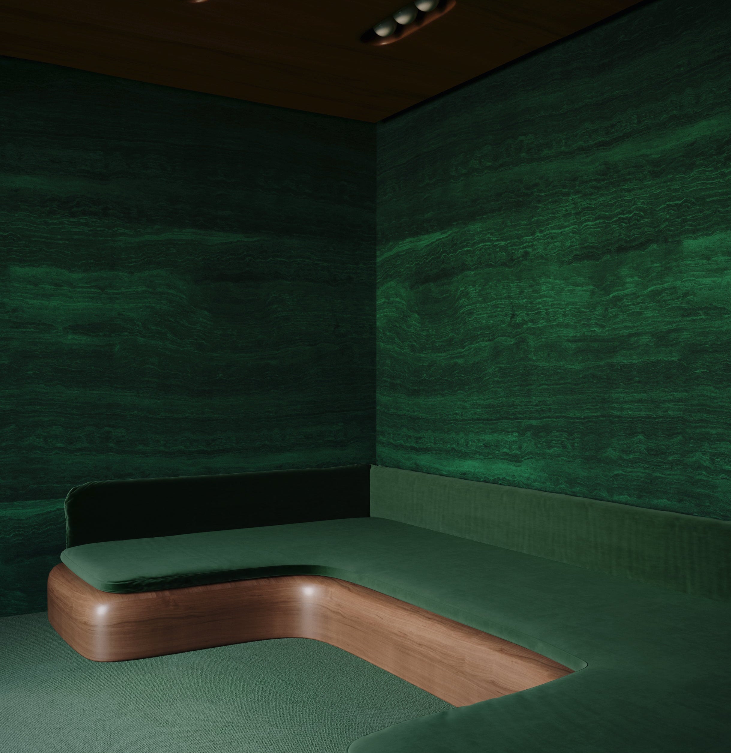 Limestone© Mural Wallpaper in Evergreen