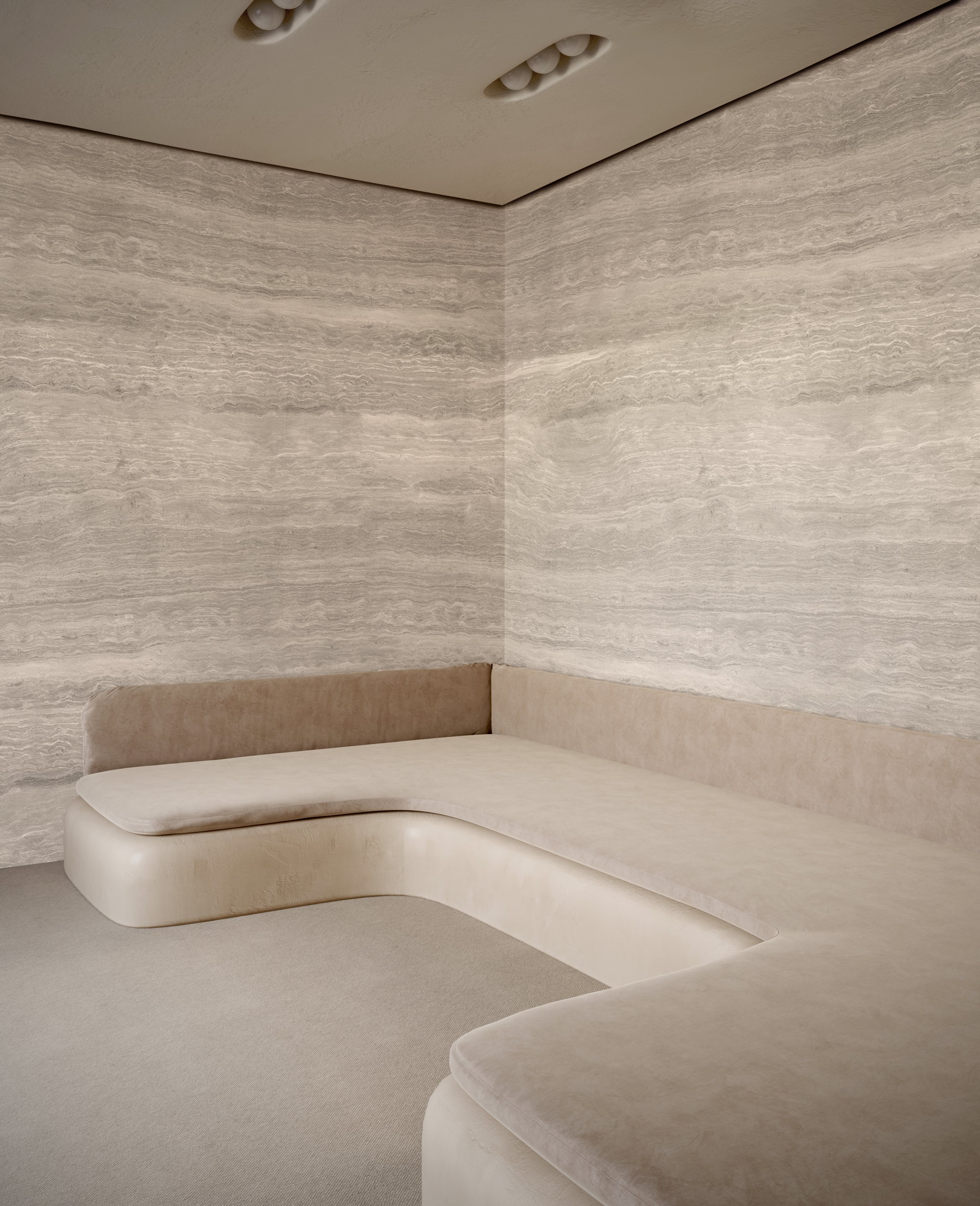 Limestone© Mural Wallpaper in Grey