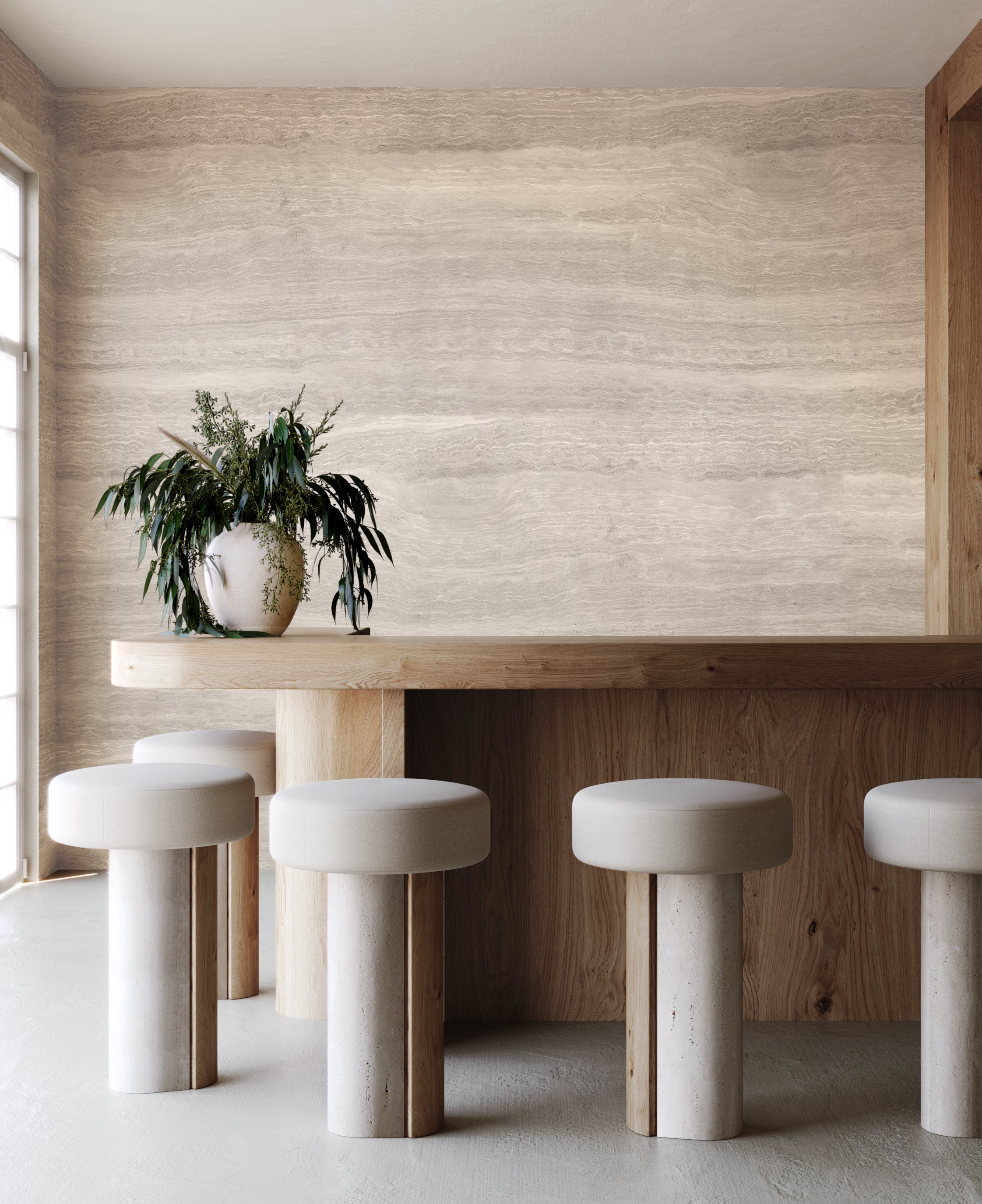 Limestone© Mural Wallpaper in Grey