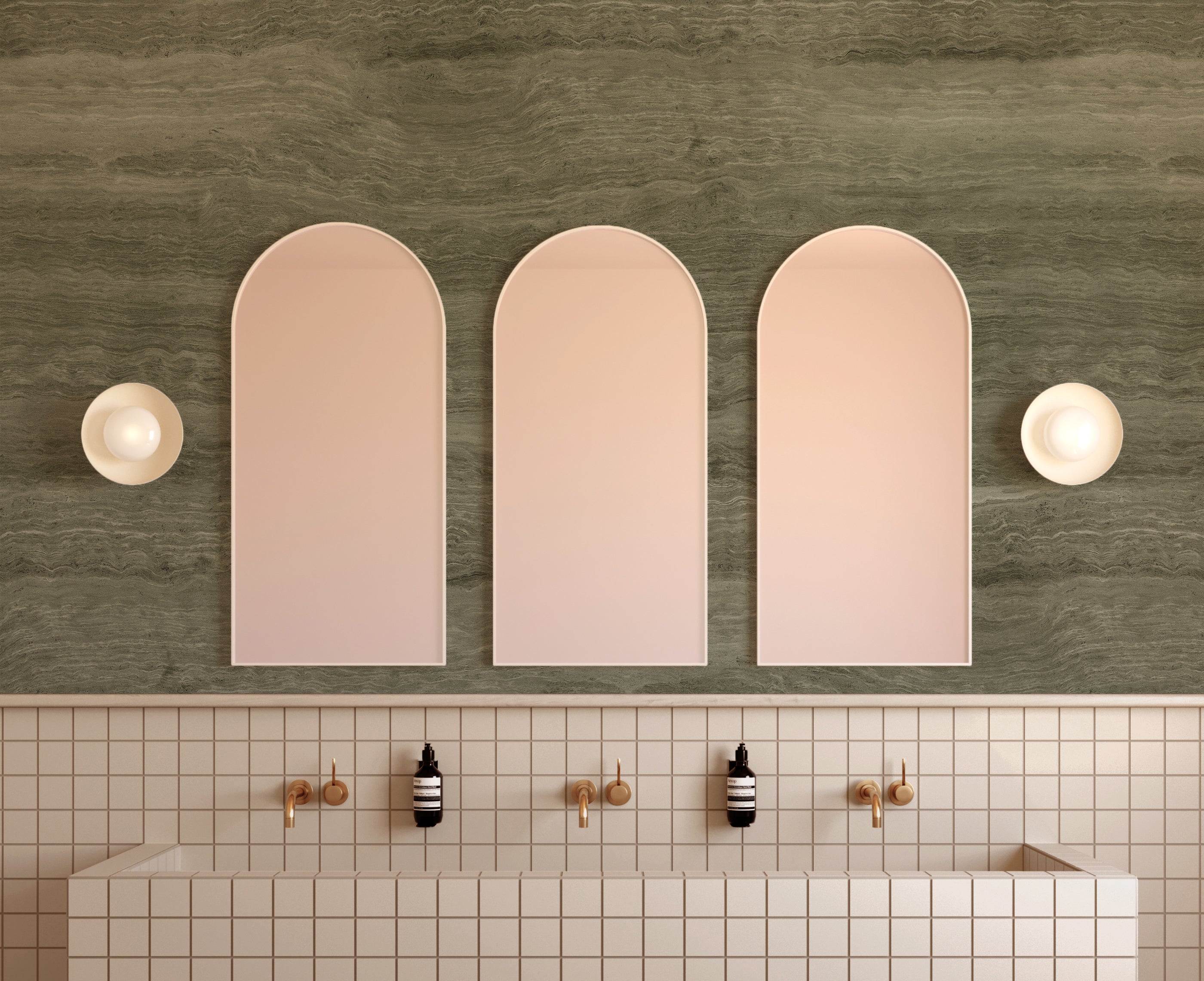 Limestone© Mural Wallpaper in Moss