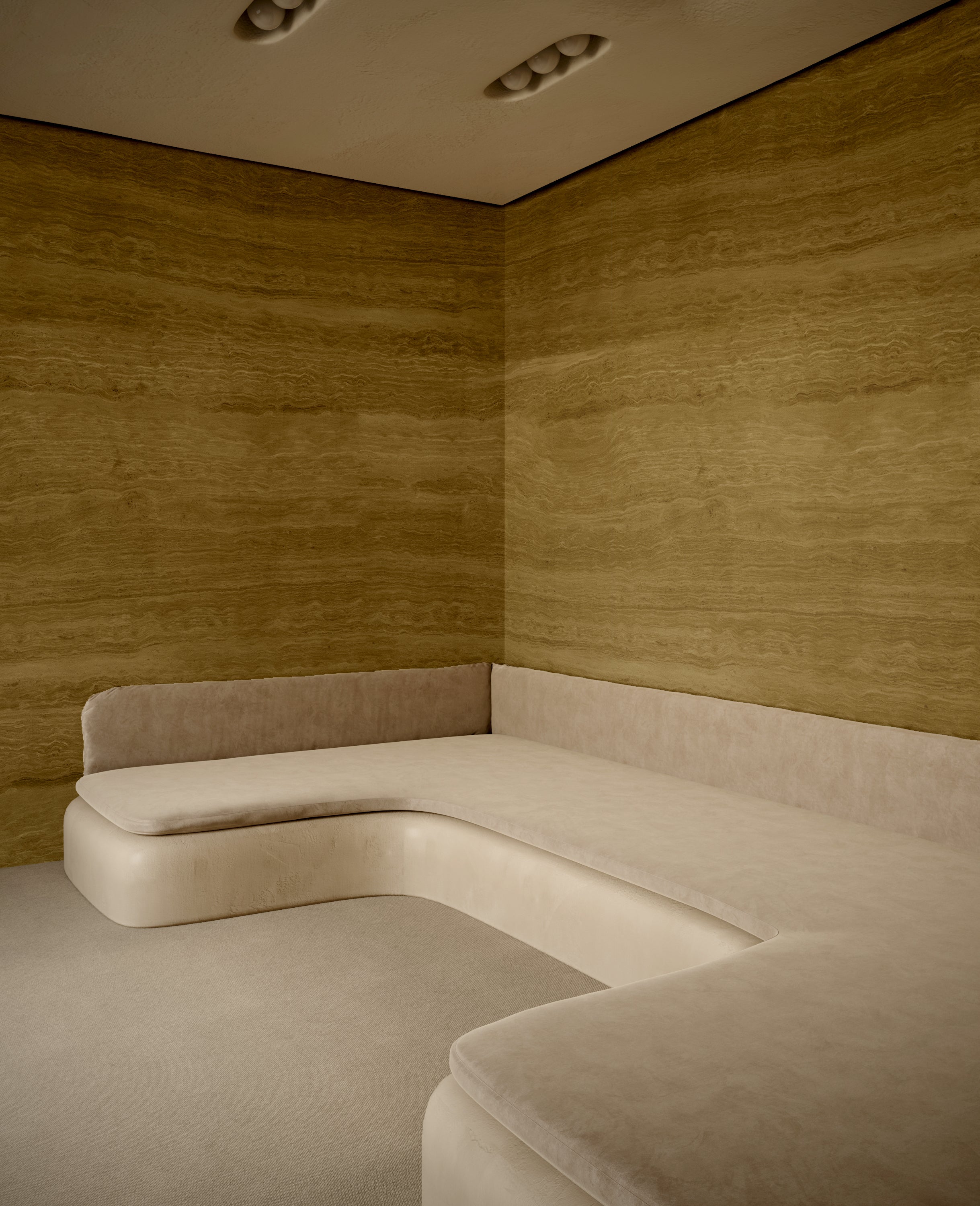 Limestone© Mural Wallpaper in Olive