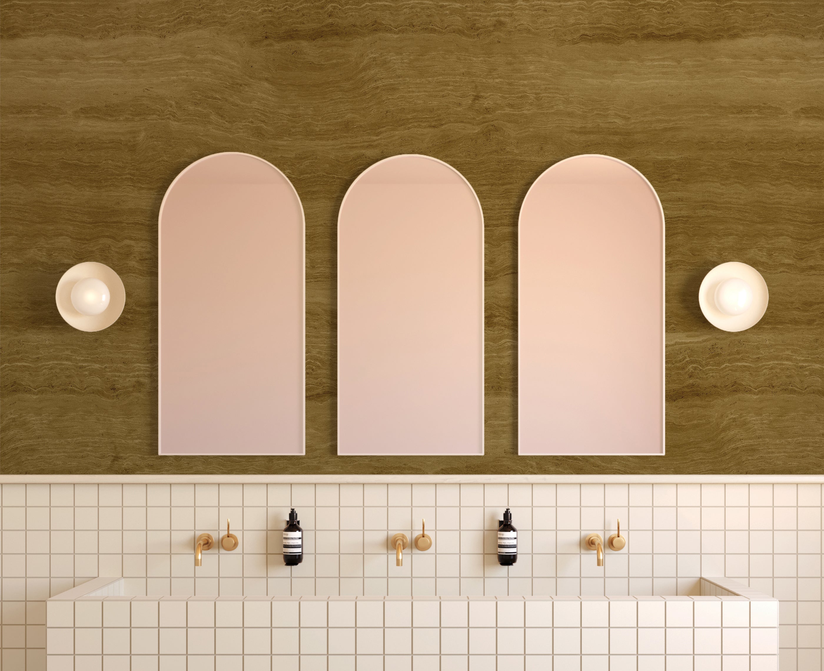 Limestone© Mural Wallpaper in Olive