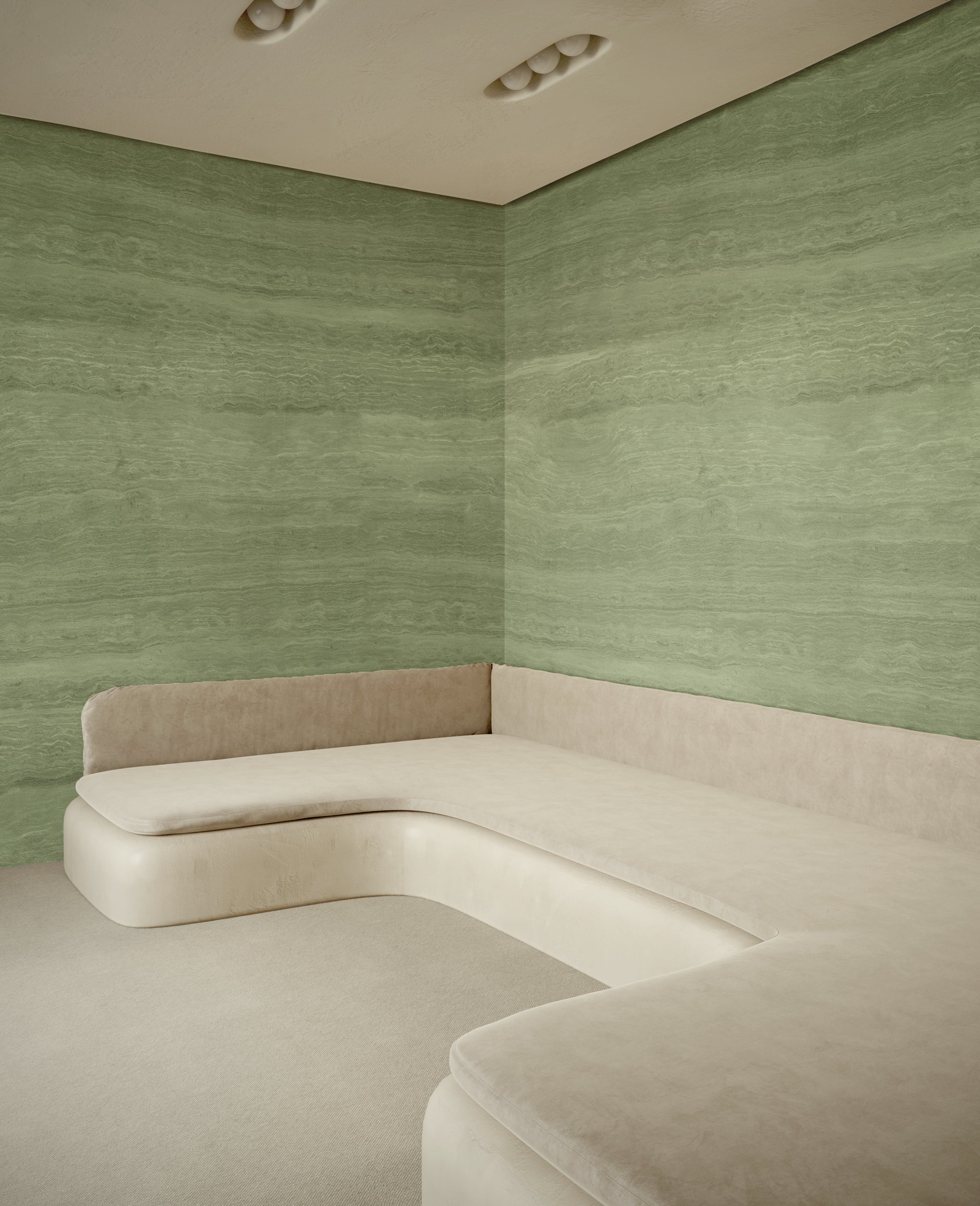 Limestone© Mural Wallpaper in Sage