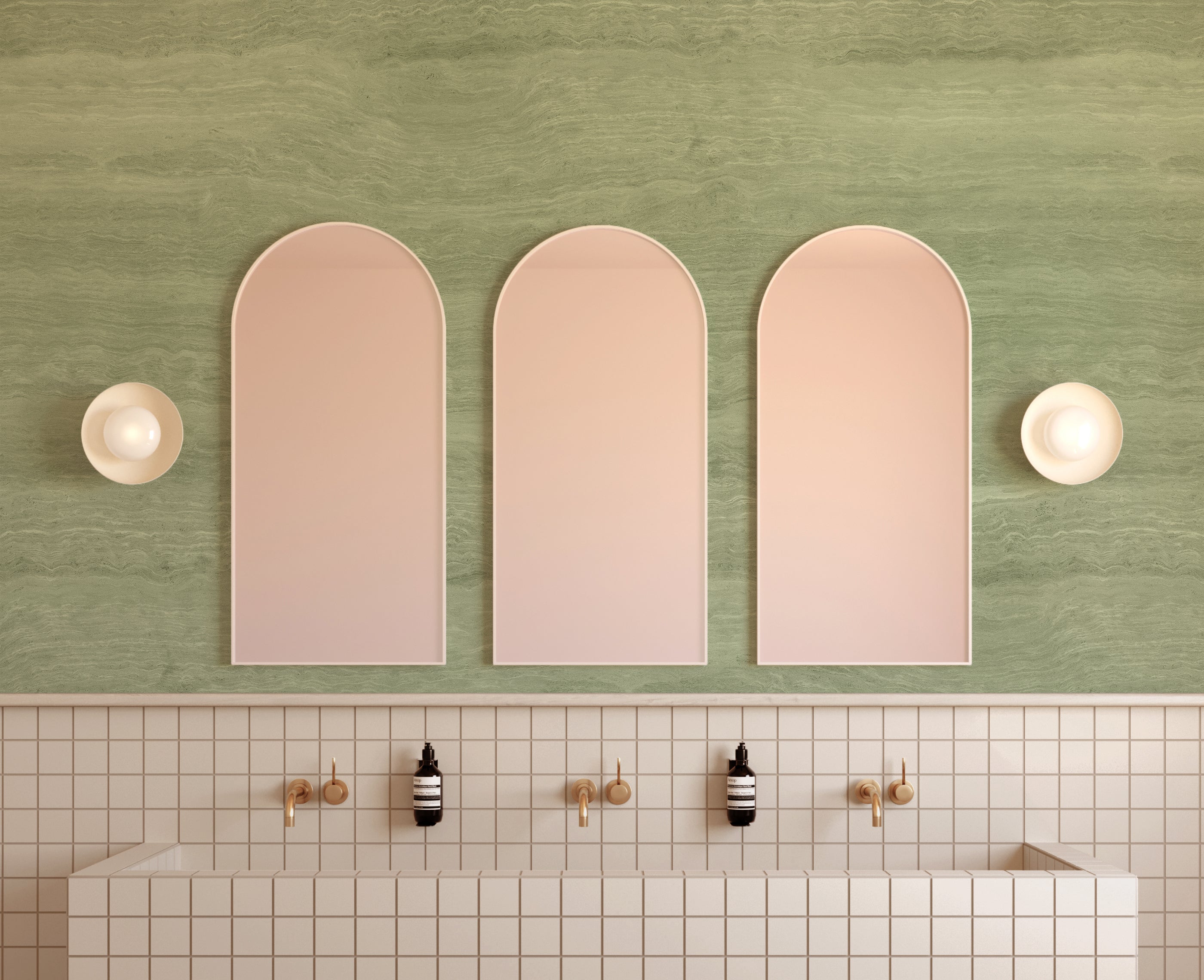 Limestone© Mural Wallpaper in Sage