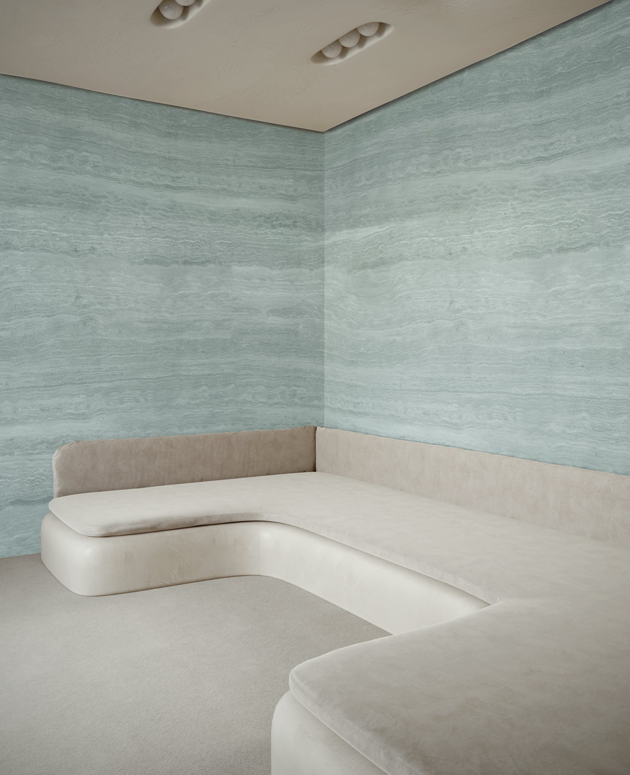 Limestone© Mural Wallpaper in Sea Stone