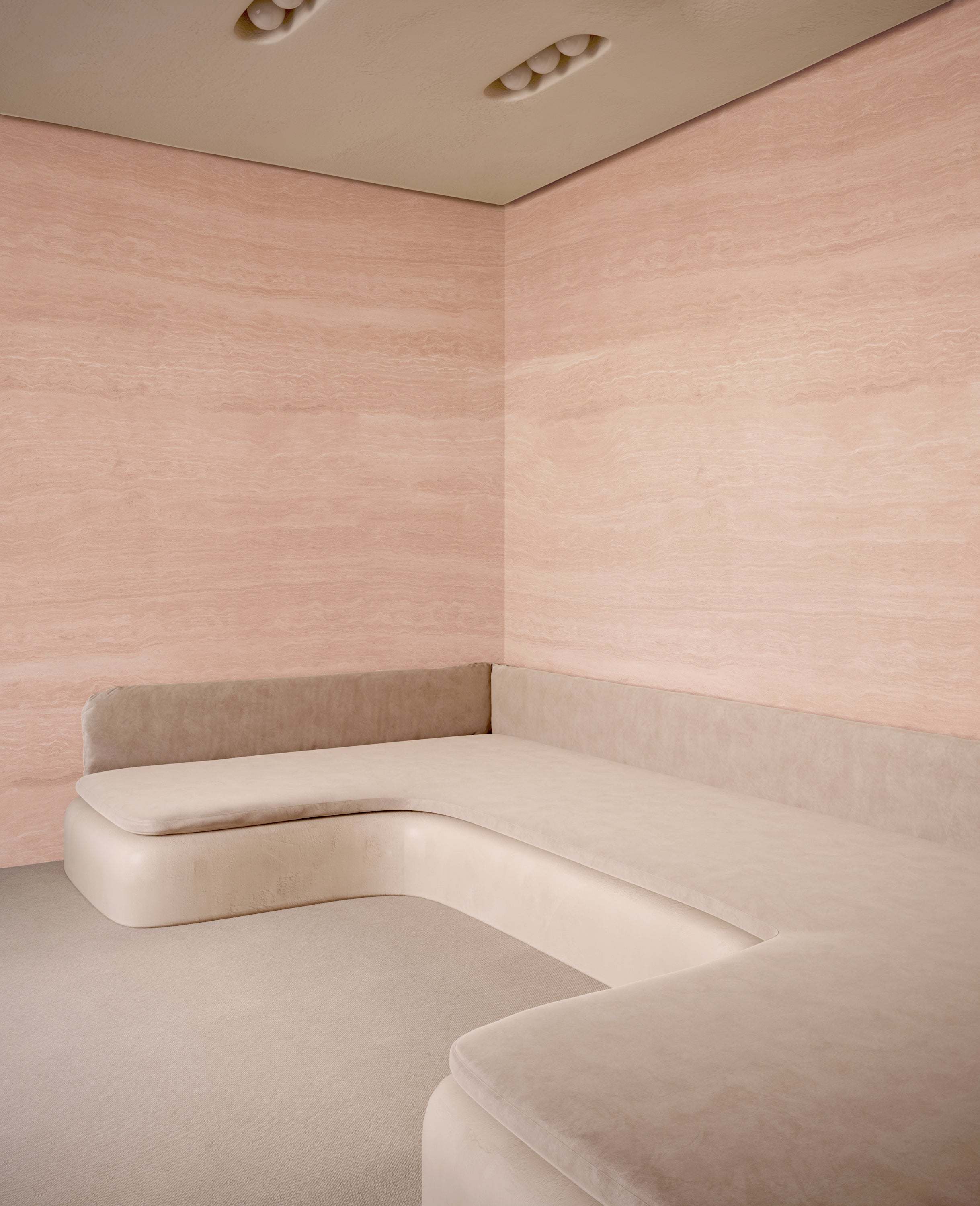 Limestone© Mural Wallpaper in Shell