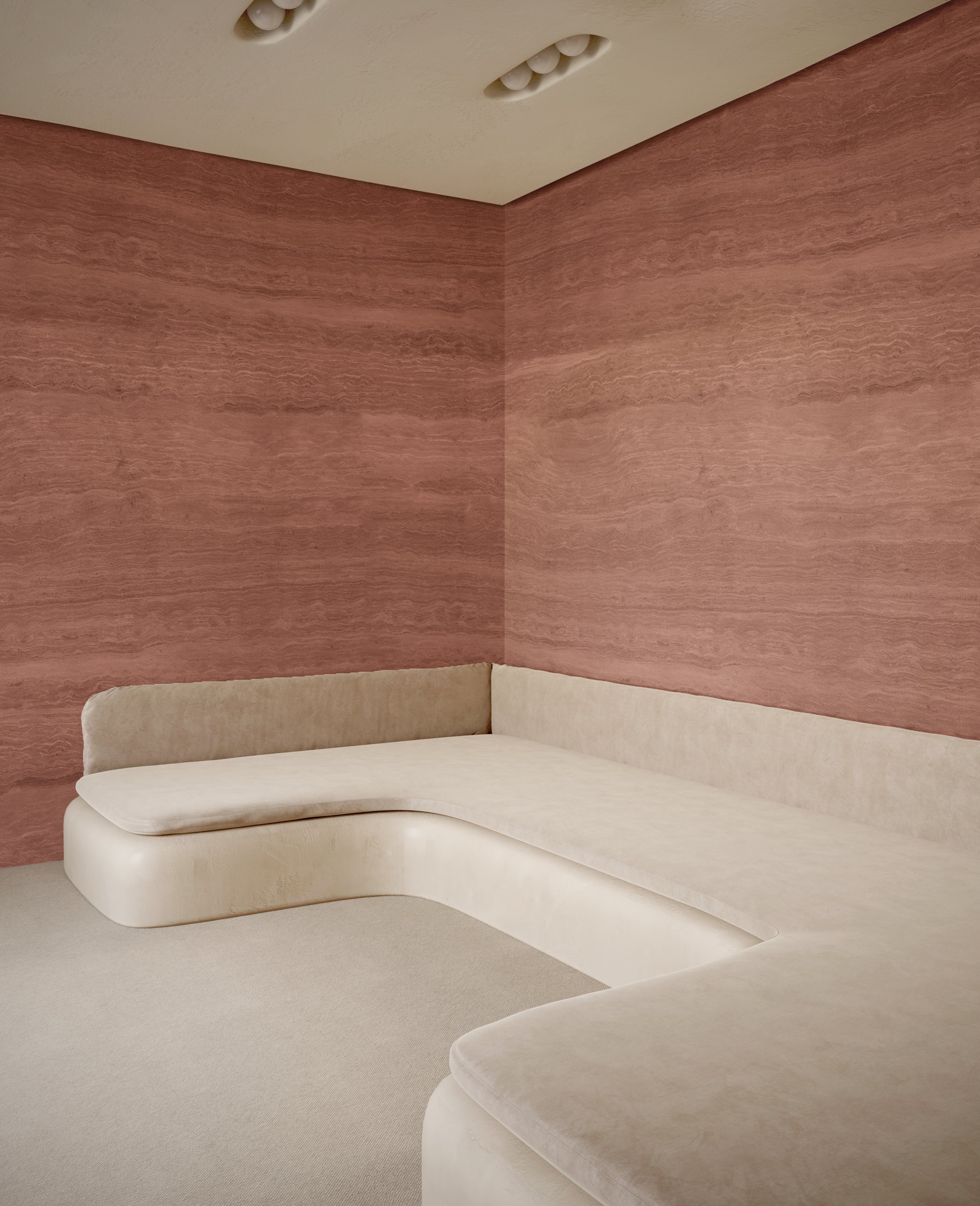 Limestone© Mural Wallpaper in Terracotta