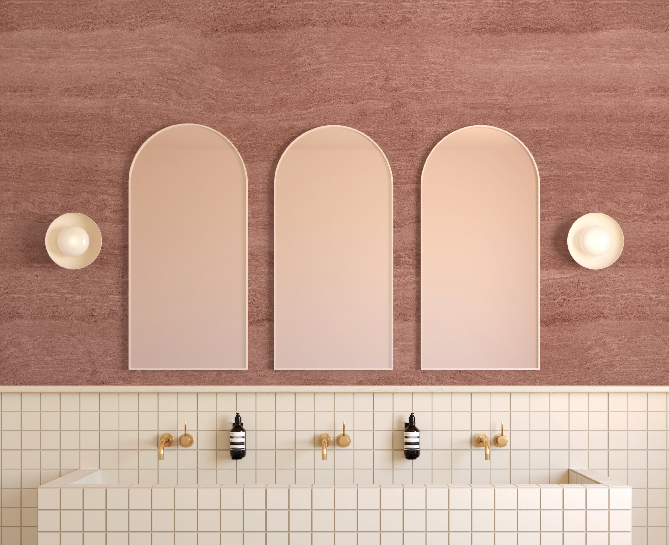 Limestone© Mural Wallpaper in Terracotta