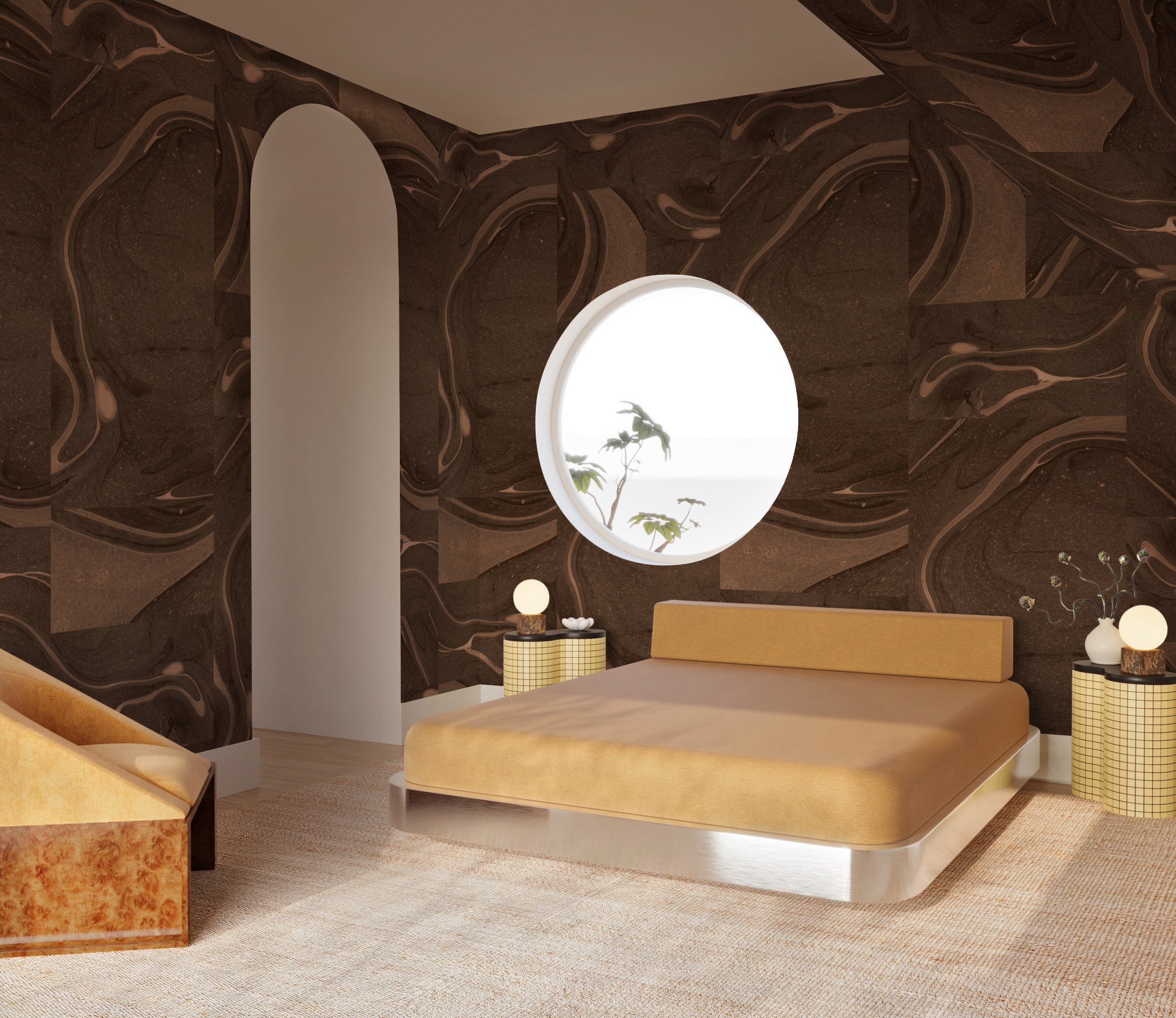 Magma© Wallpaper in Chocolate