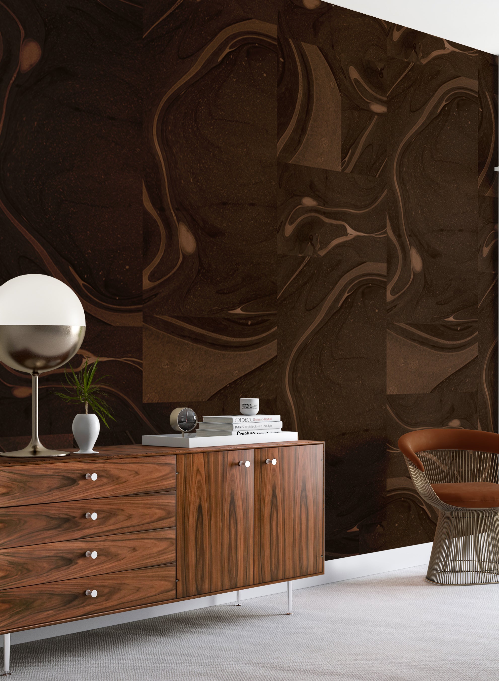 Magma© Wallpaper in Chocolate