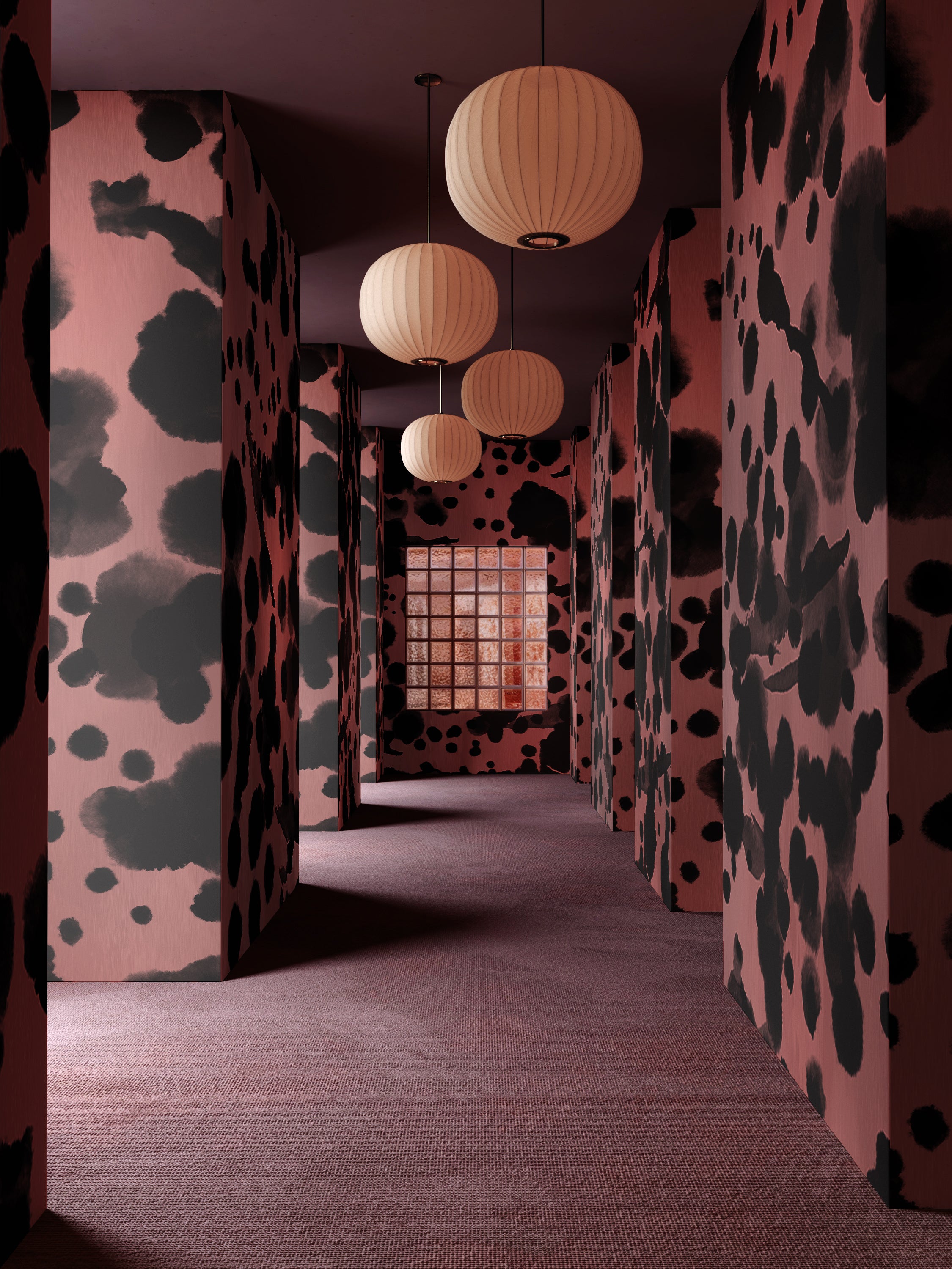 Midnight Oil MURAL© Wallpaper in Mauve