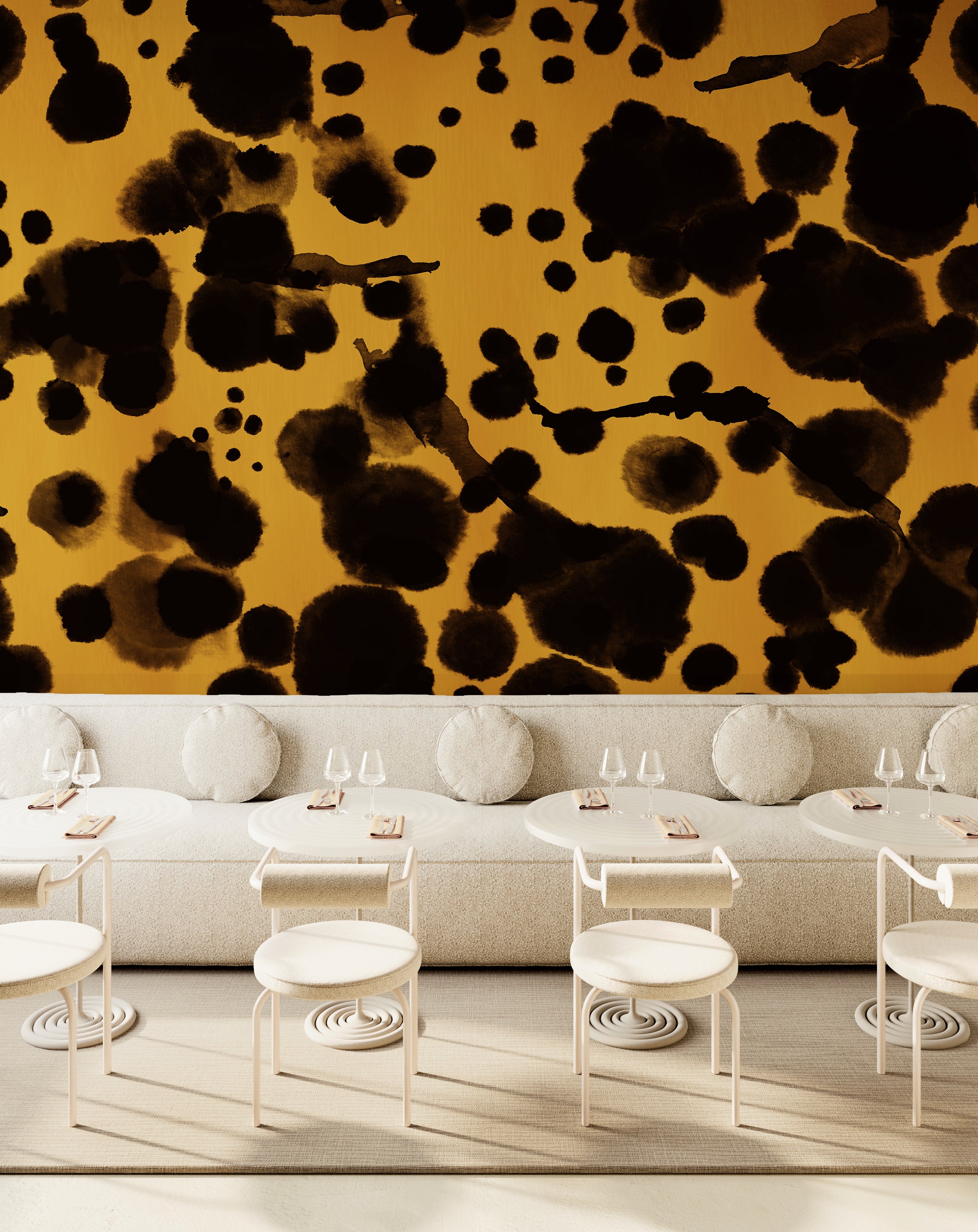Midnight Oil MURAL© Wallpaper in Mustard