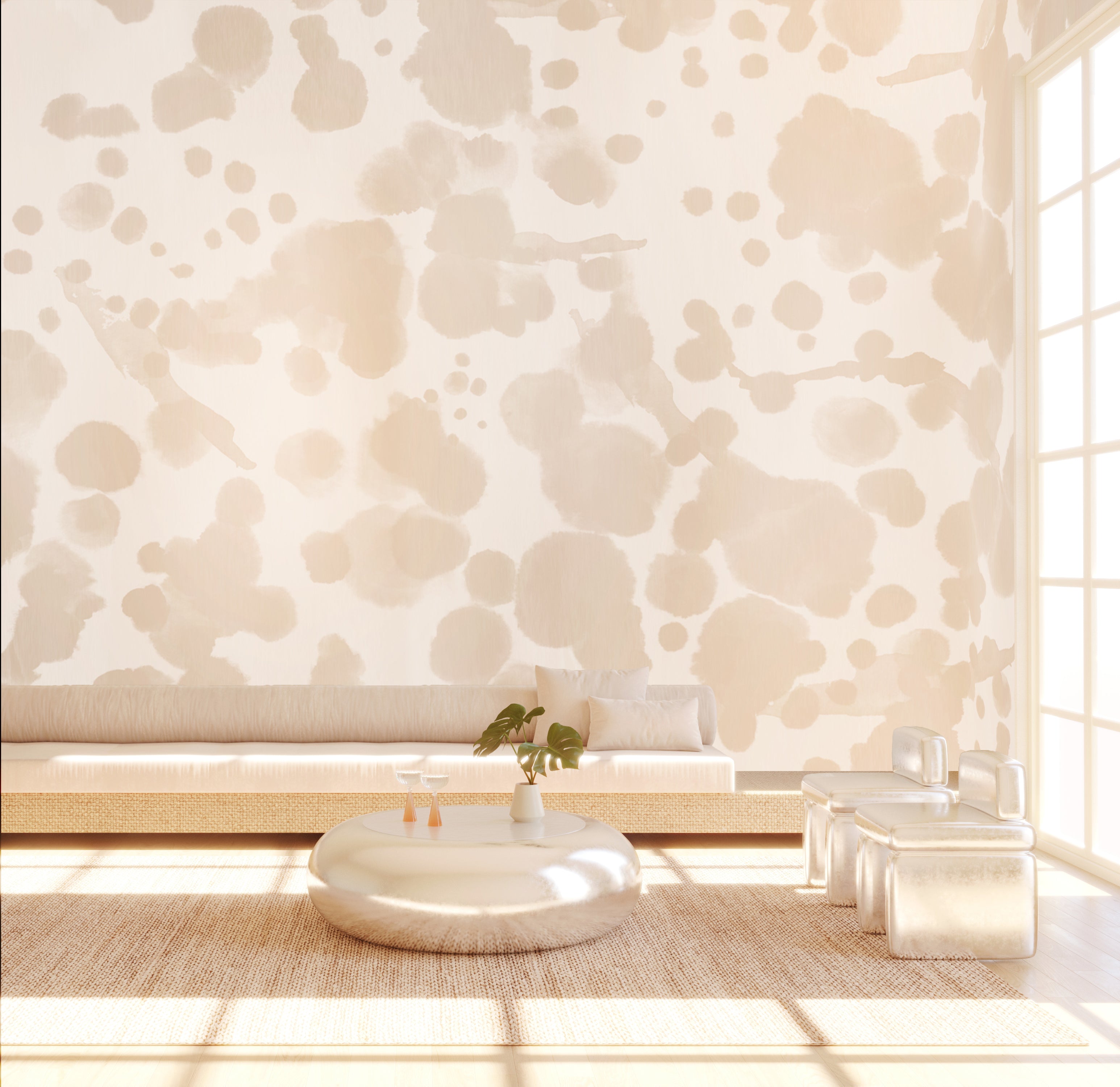 Midnight Oil MURAL© Wallpaper in Champagne