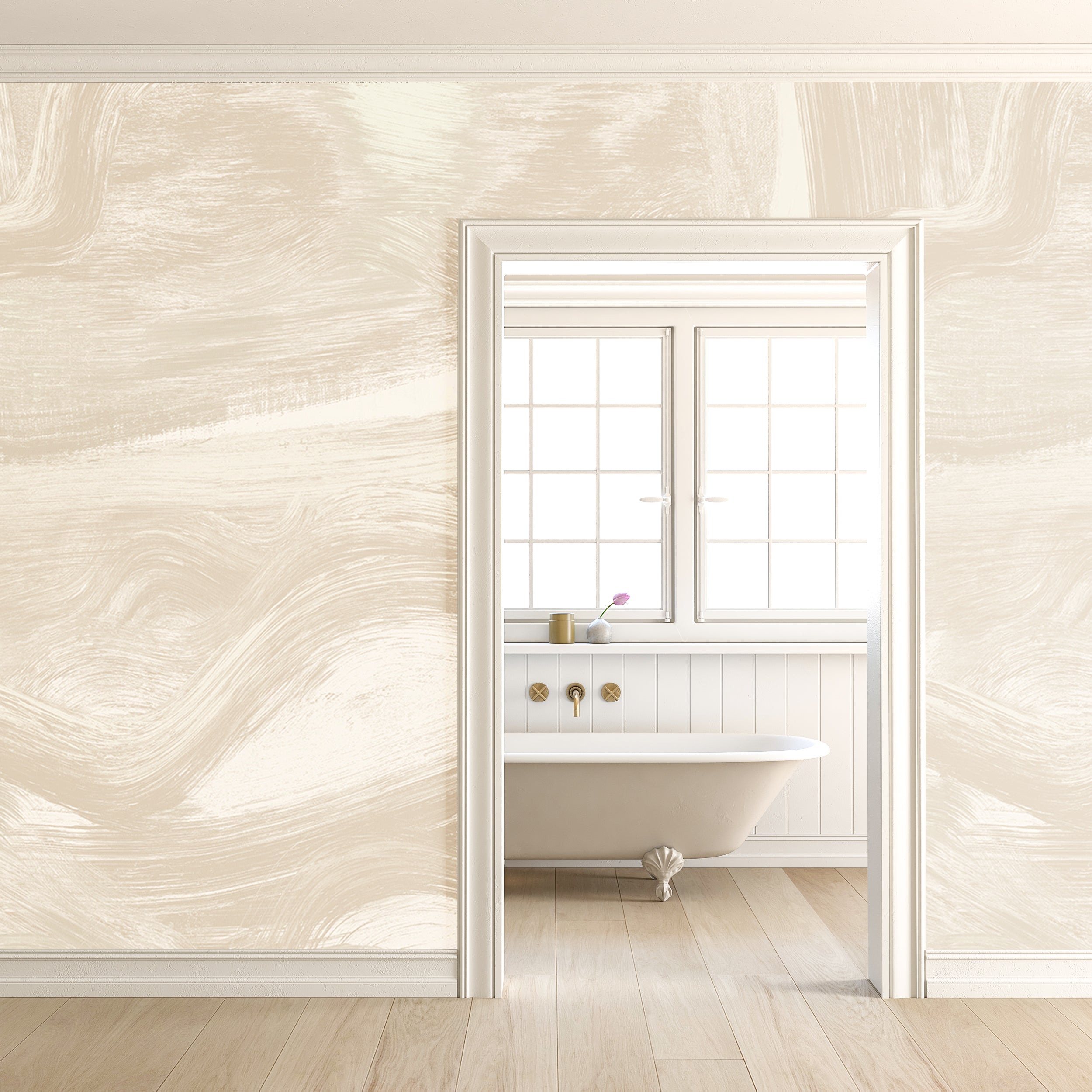 Modern Art© Mural Wallpaper in creme