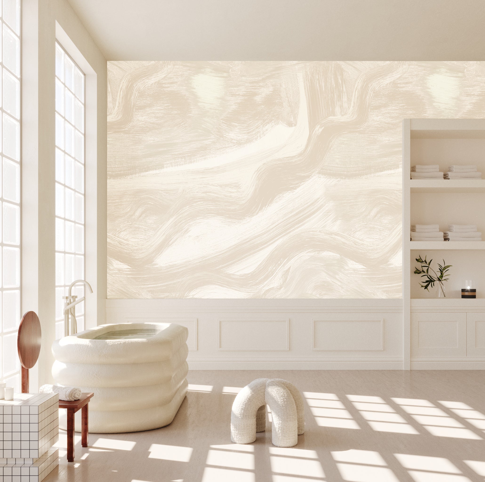 Modern Art© Mural Wallpaper in creme