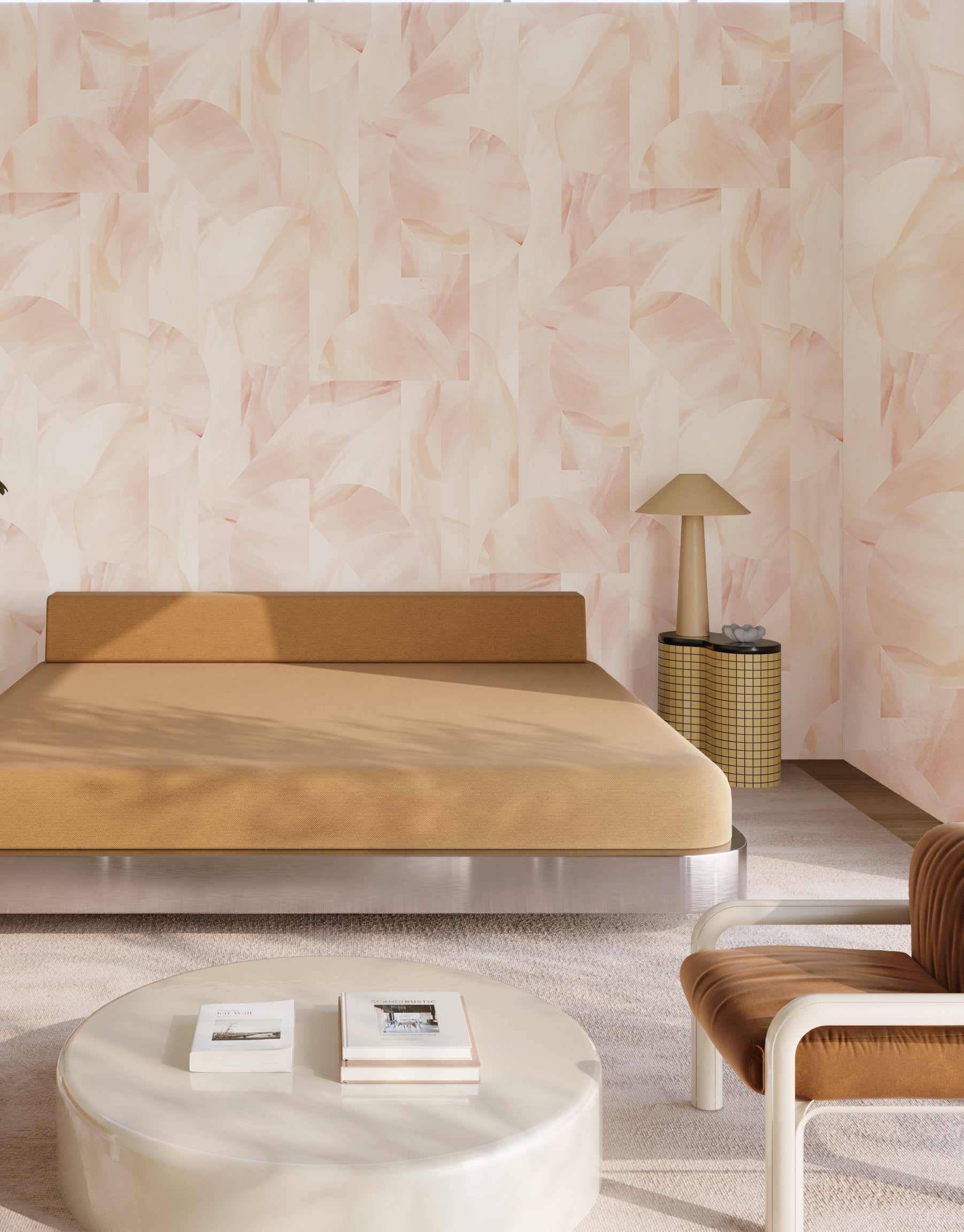 Onyx Rock© Wallpaper in Rose