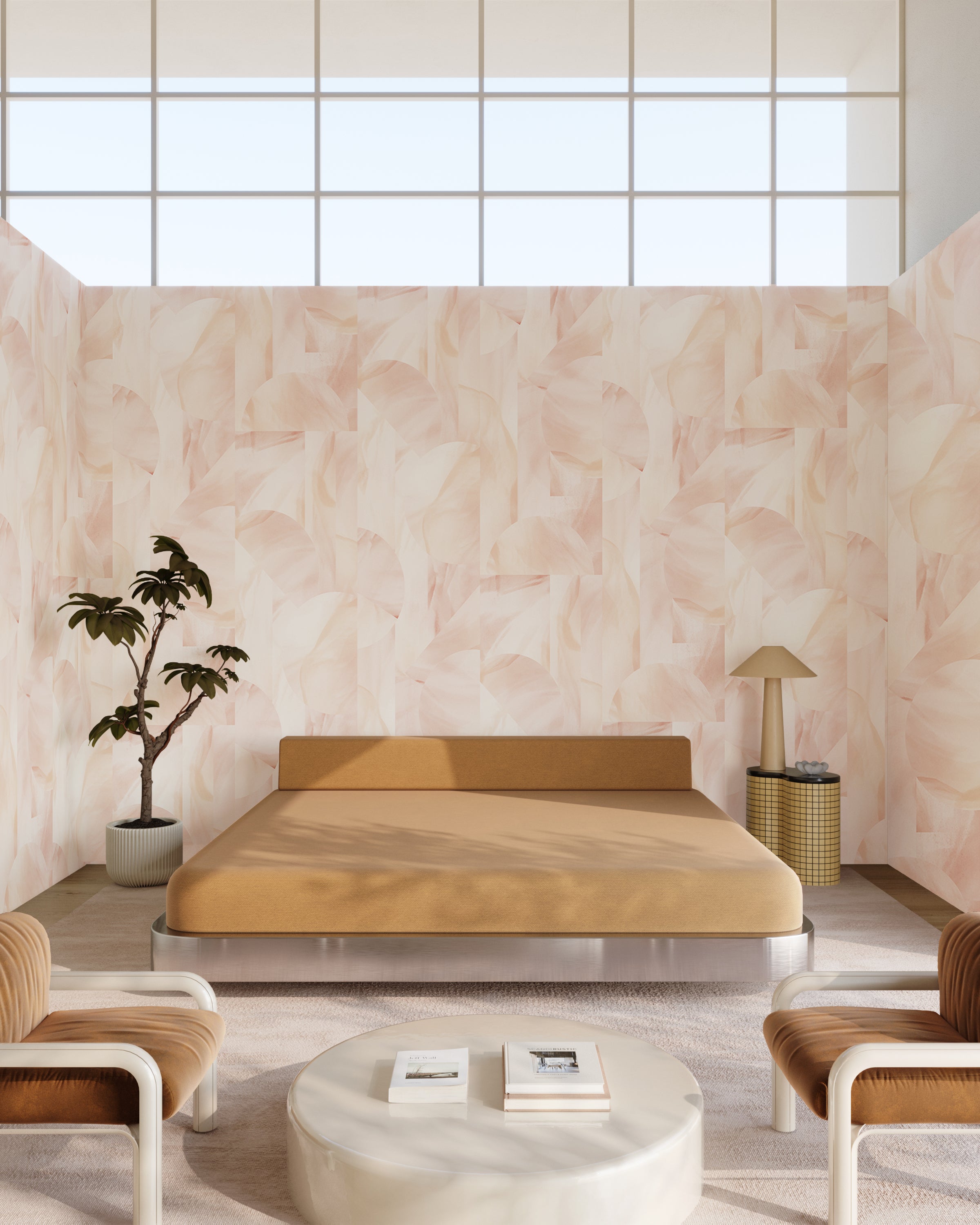 Onyx Rock© Wallpaper in Rose