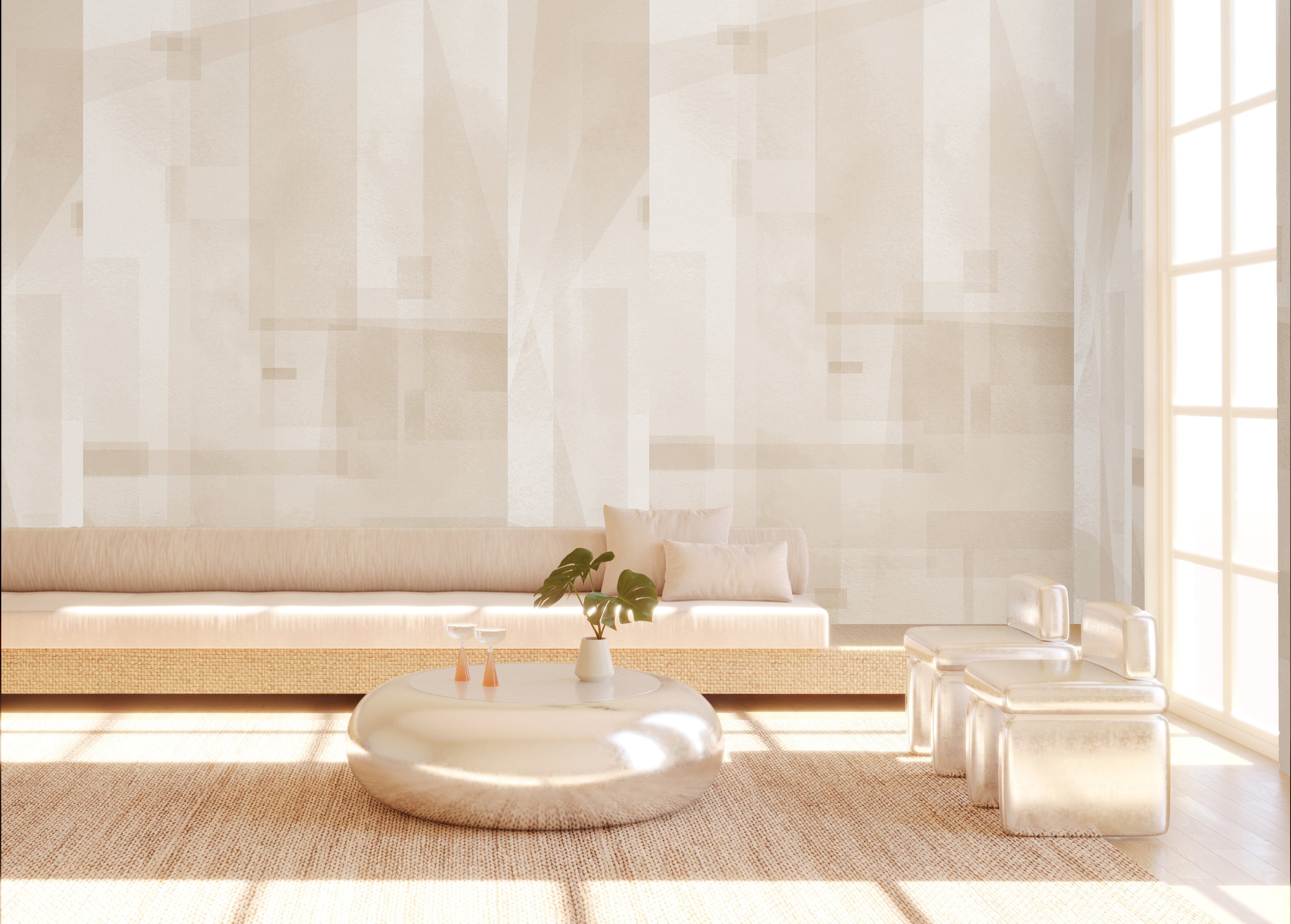 Papier Máché © Mural Wallpaper in Linen