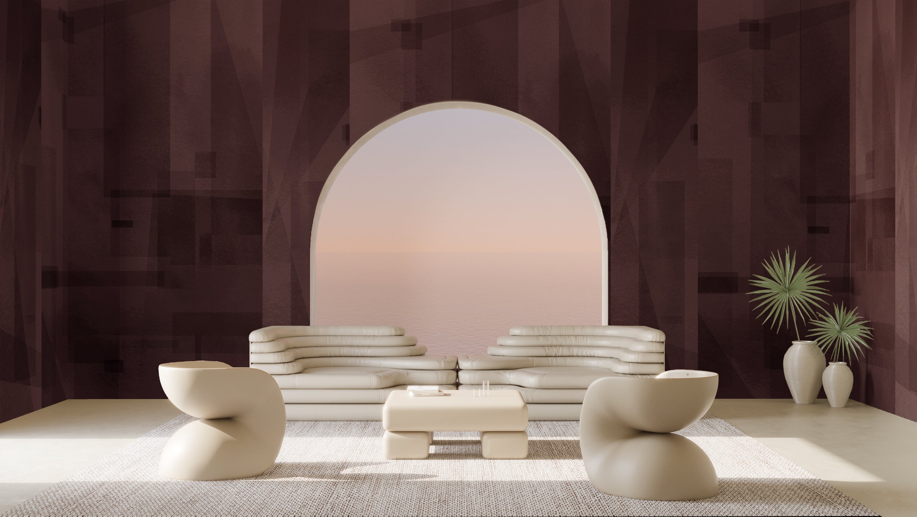 Papier Máché © Mural Wallpaper in Beet