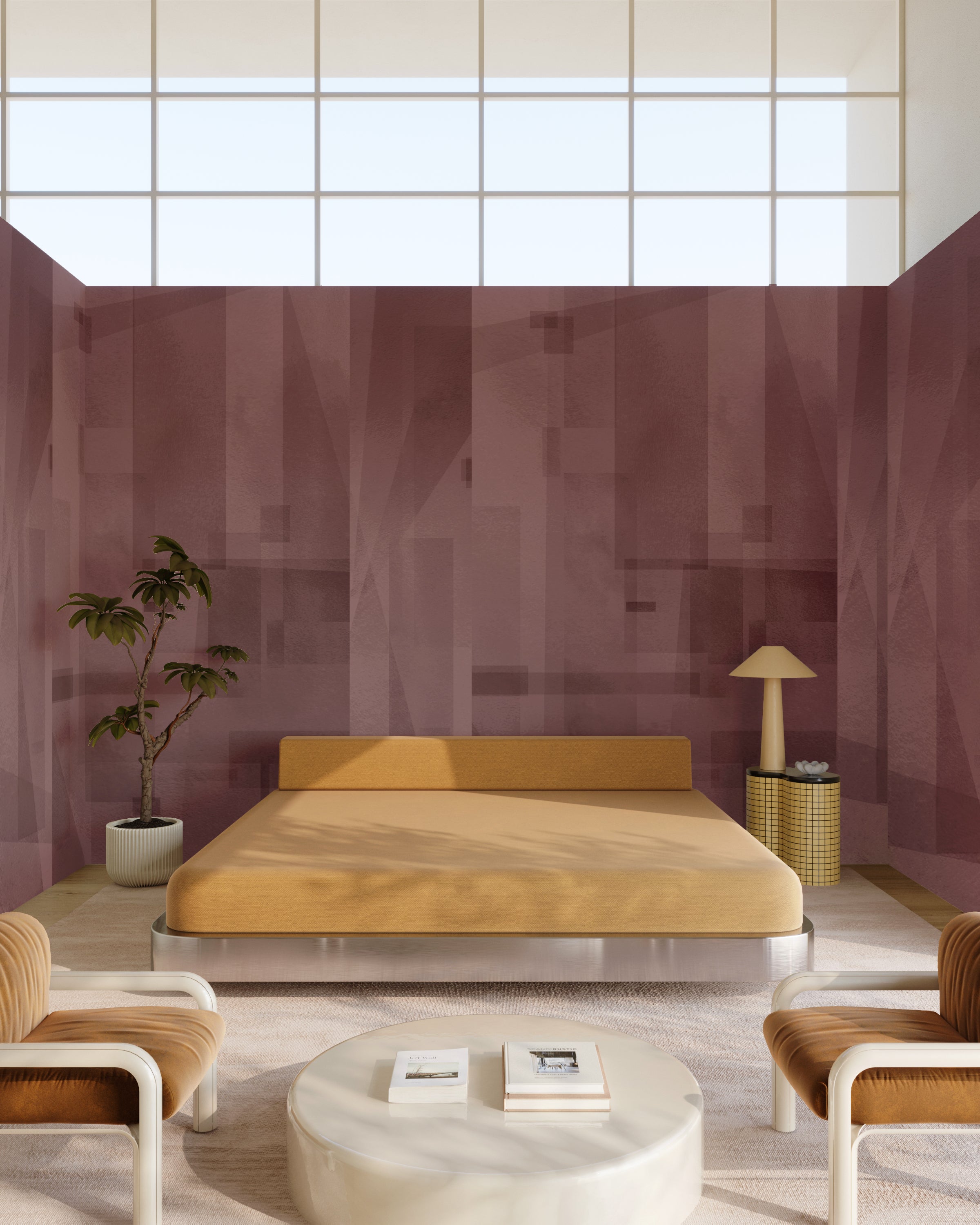 Papier Máché © Mural Wallpaper in Beet