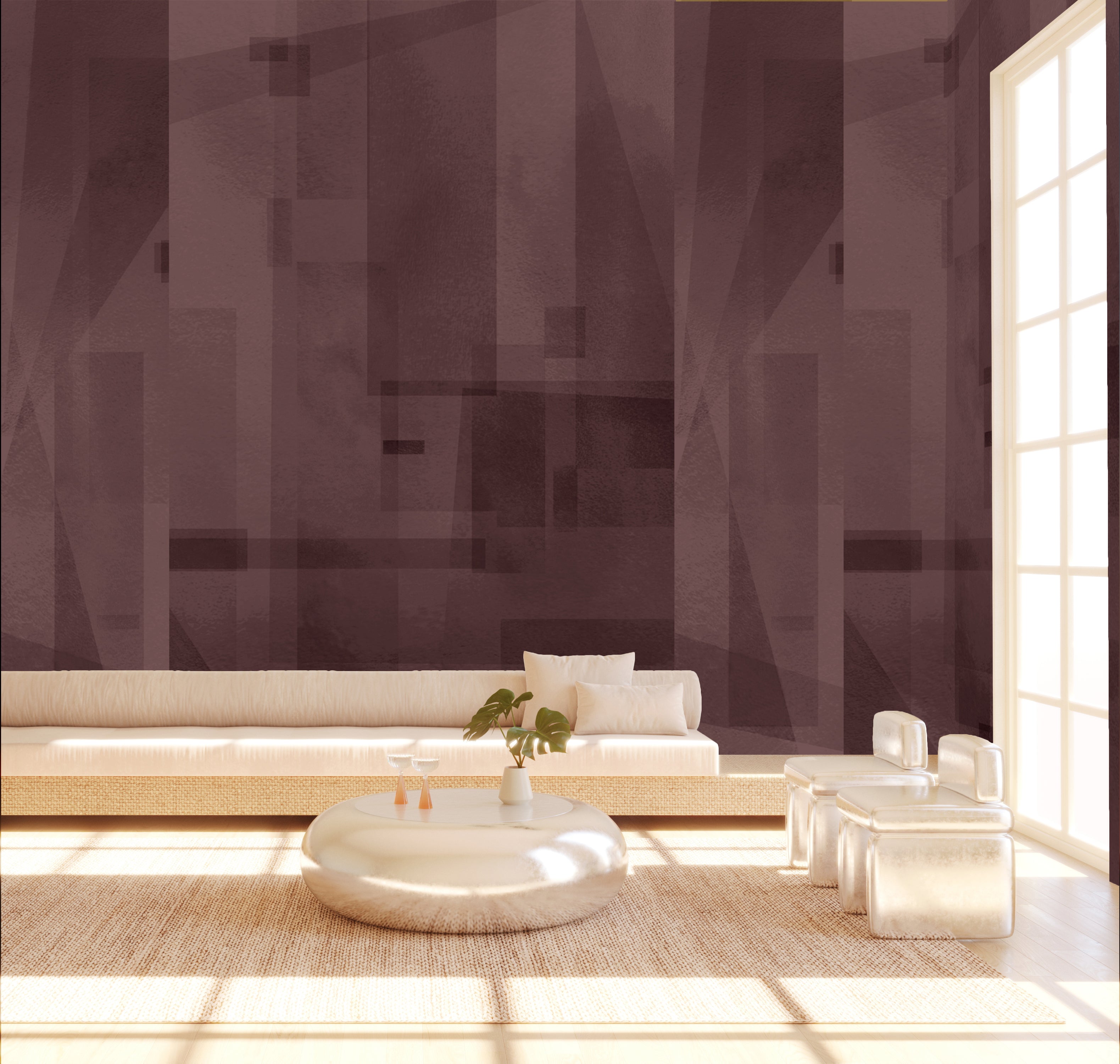 Papier Máché © Mural Wallpaper in Beet