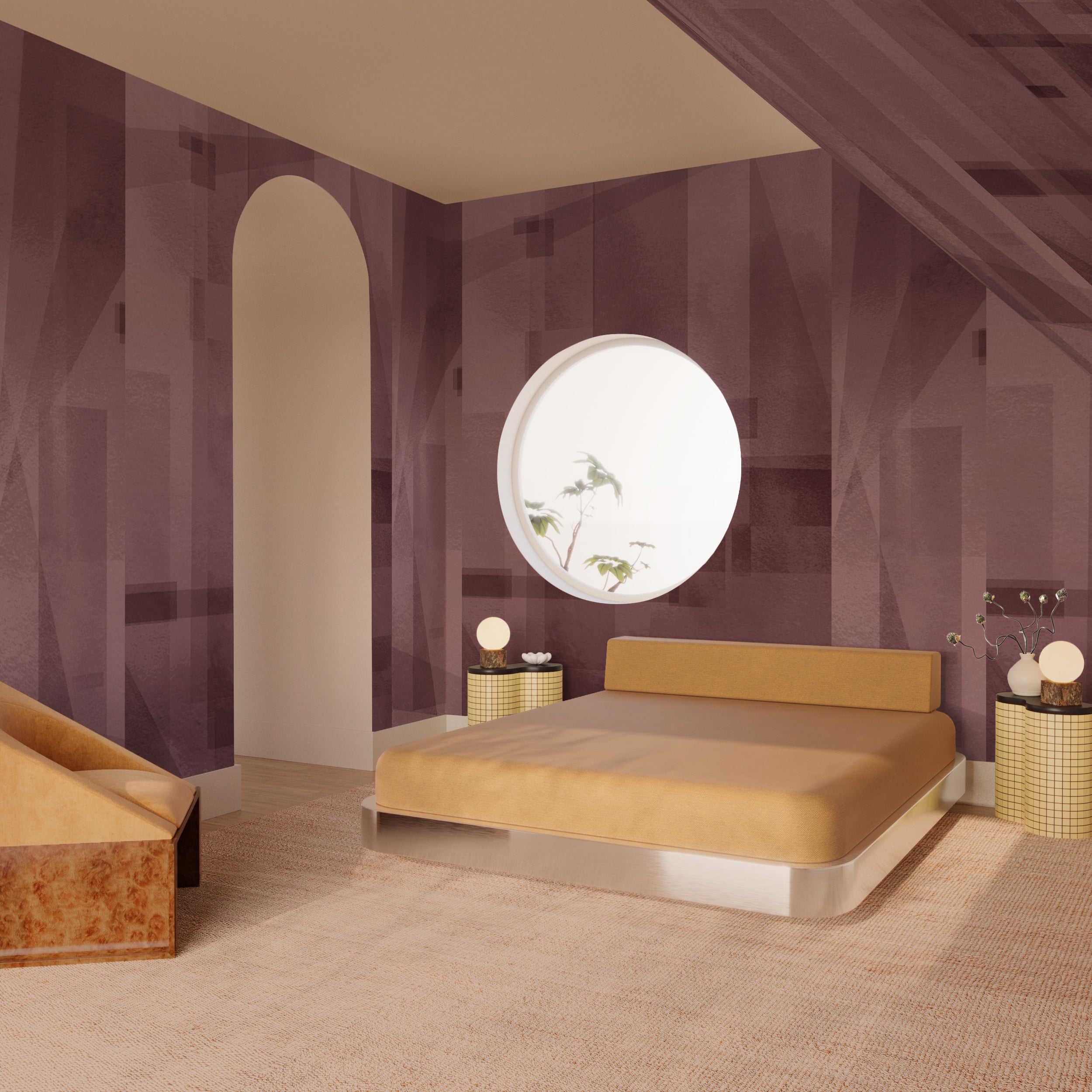 Papier Máché © Mural Wallpaper in Beet