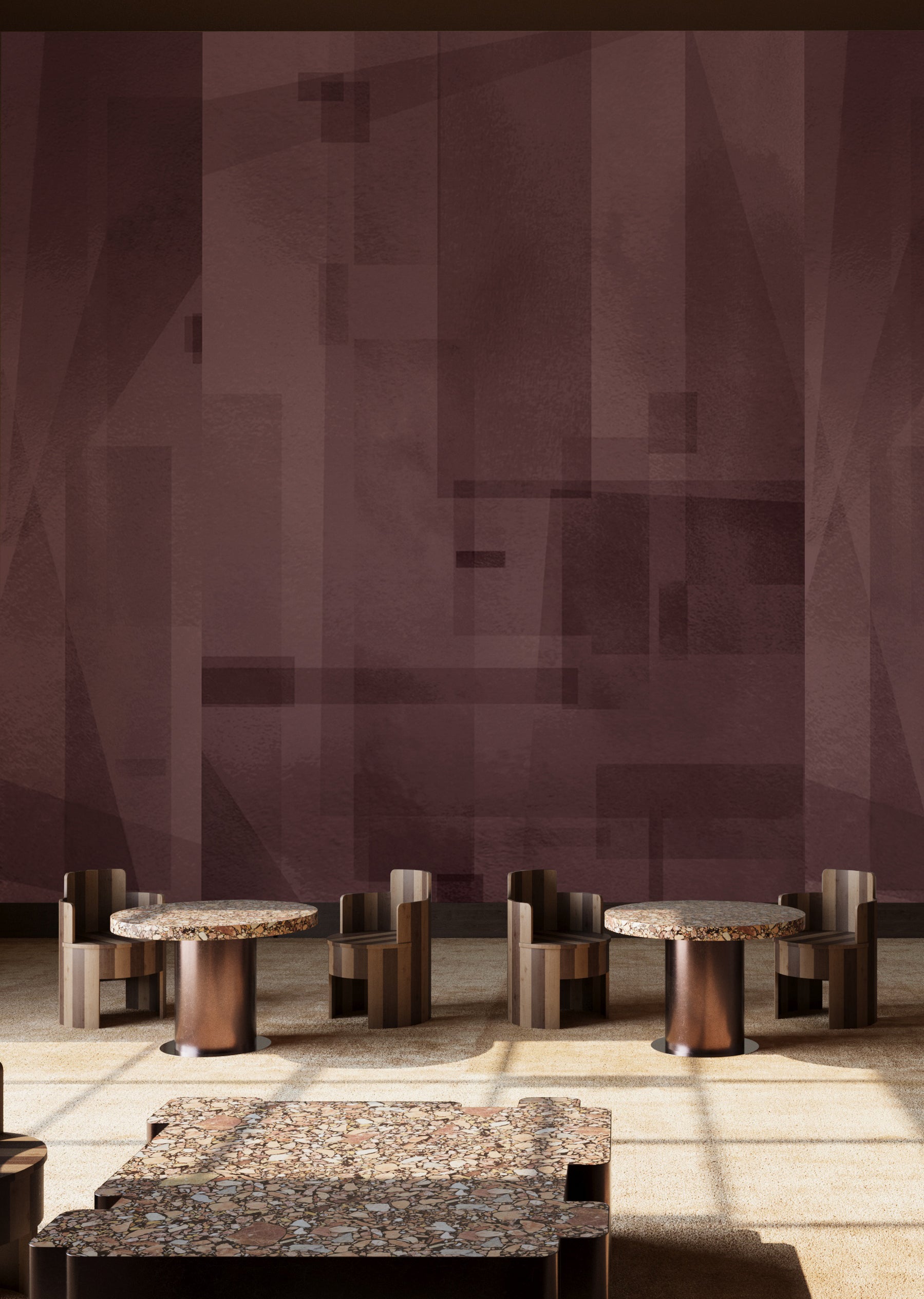 Papier Máché © Mural Wallpaper in Beet