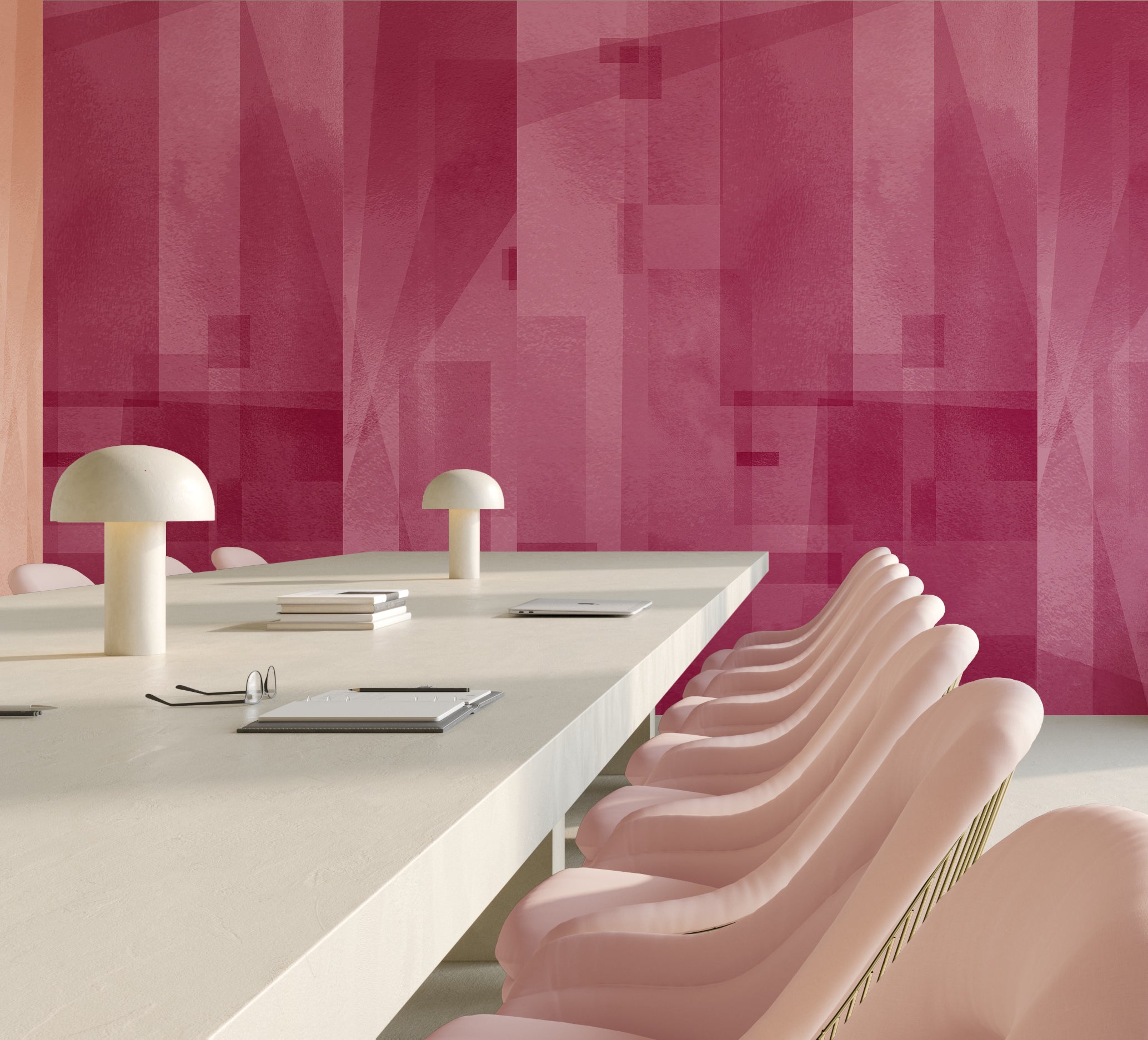 Papier Máché © Mural Wallpaper in Berry