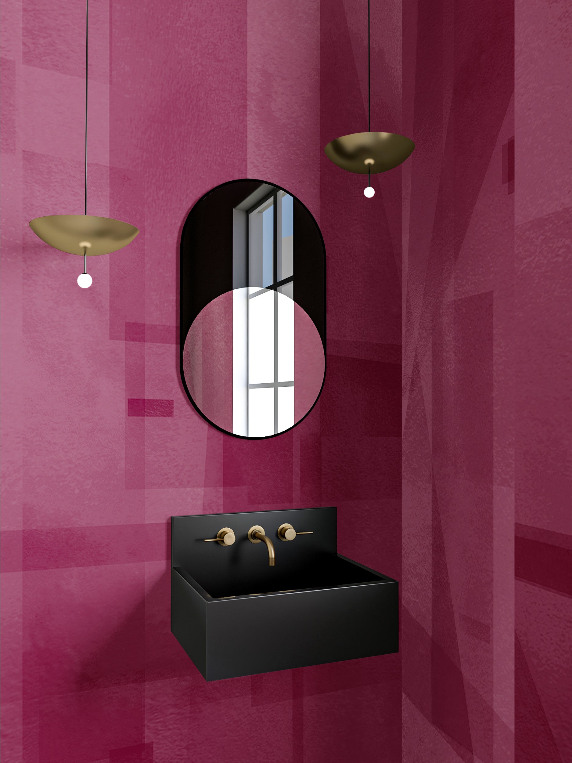 Papier Máché © Mural Wallpaper in Berry