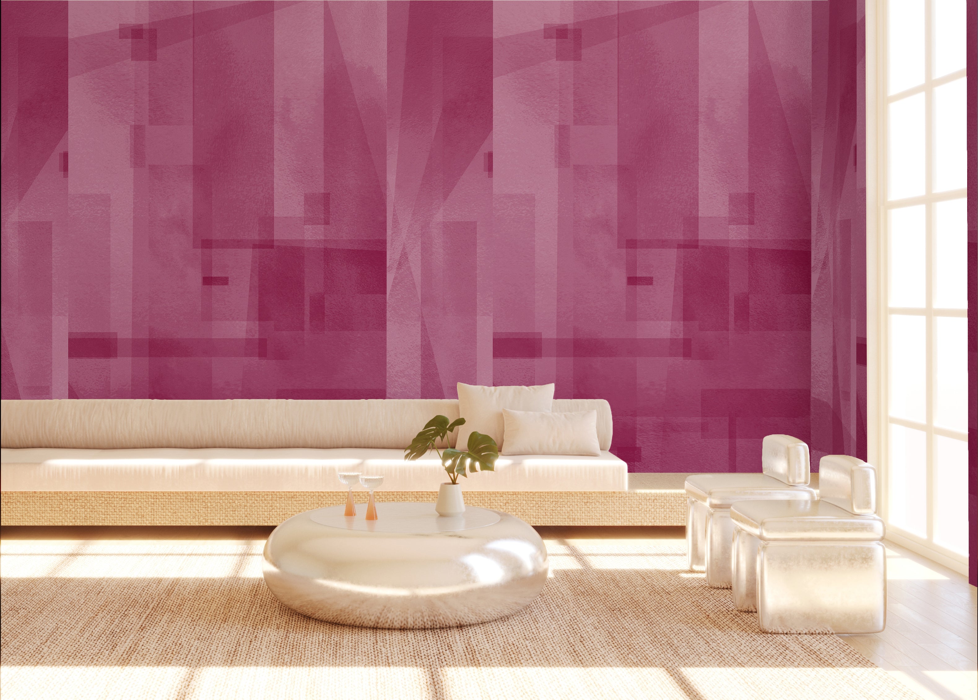 Papier Máché © Mural Wallpaper in Berry