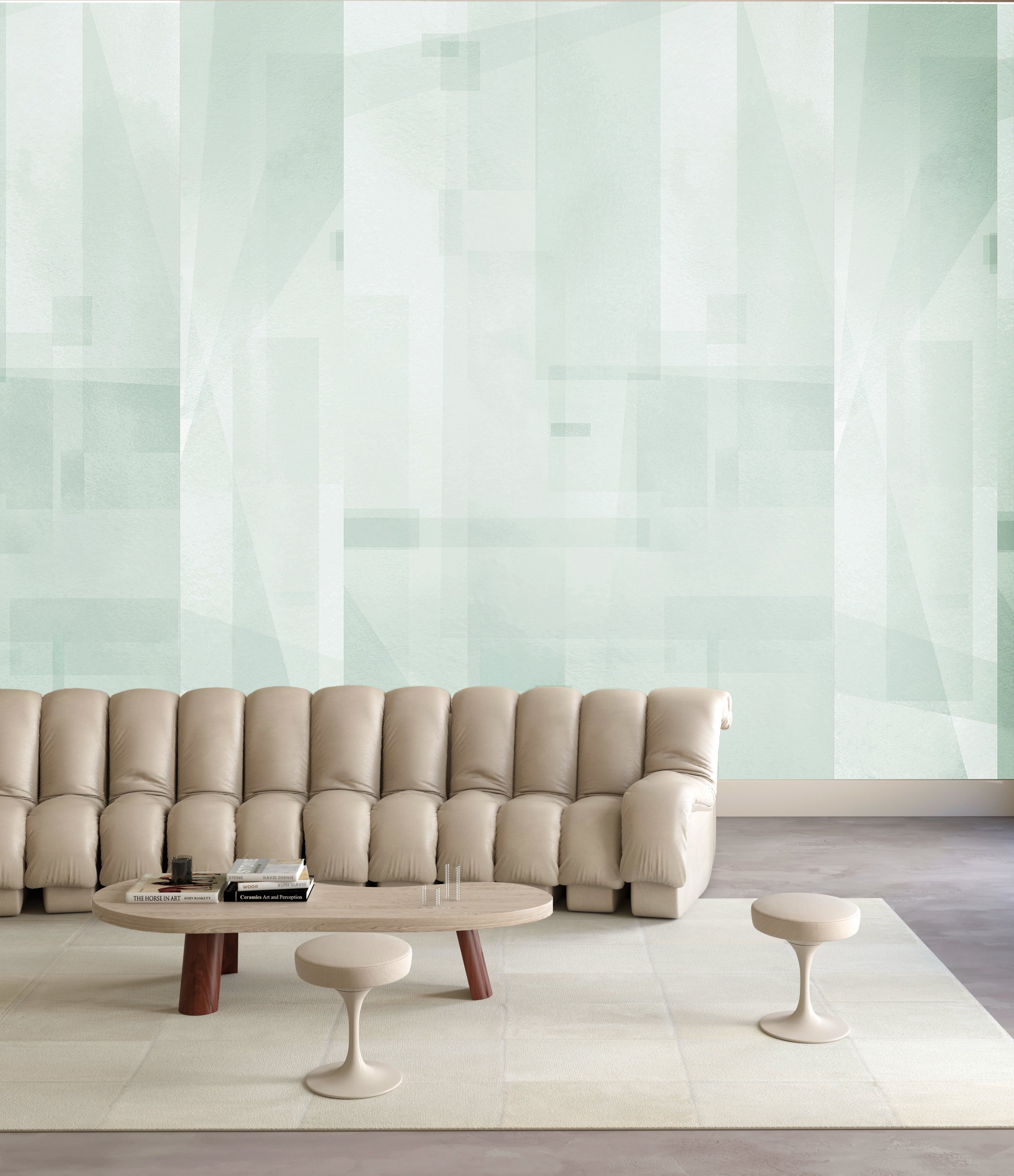 Papier Máché © Mural Wallpaper in Blue