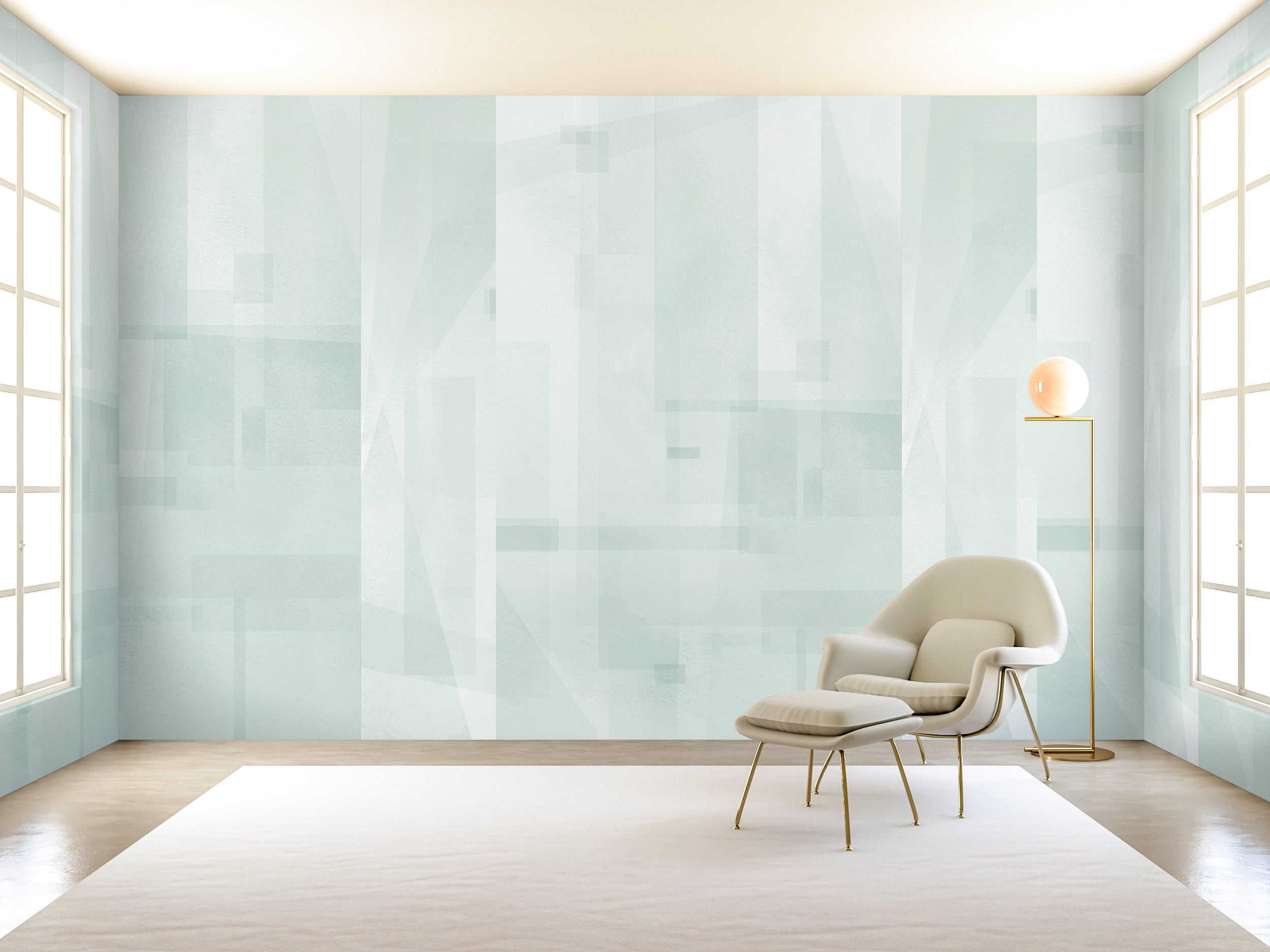 Papier Máché © Mural Wallpaper in Blue