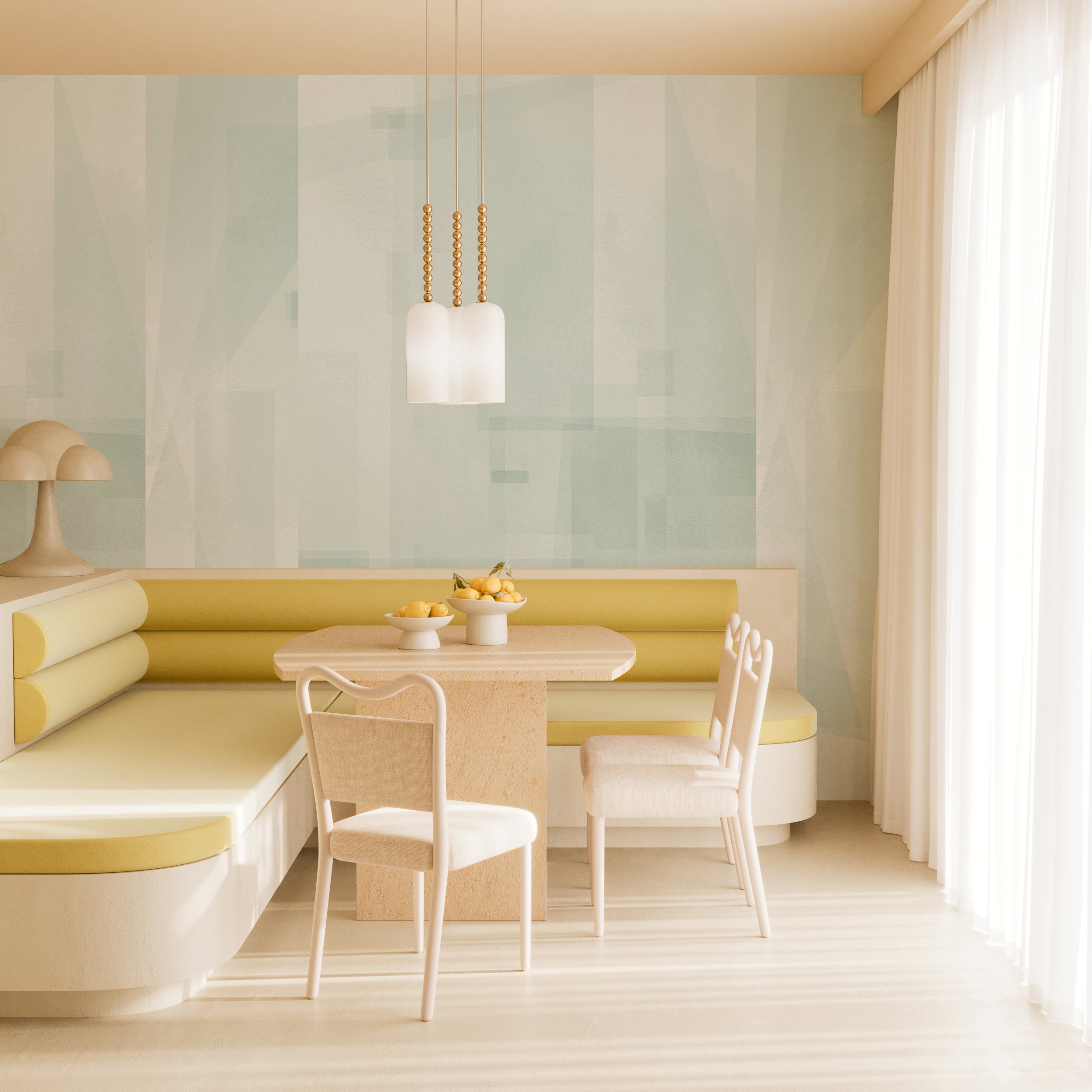 Papier Máché © Mural Wallpaper in Blue