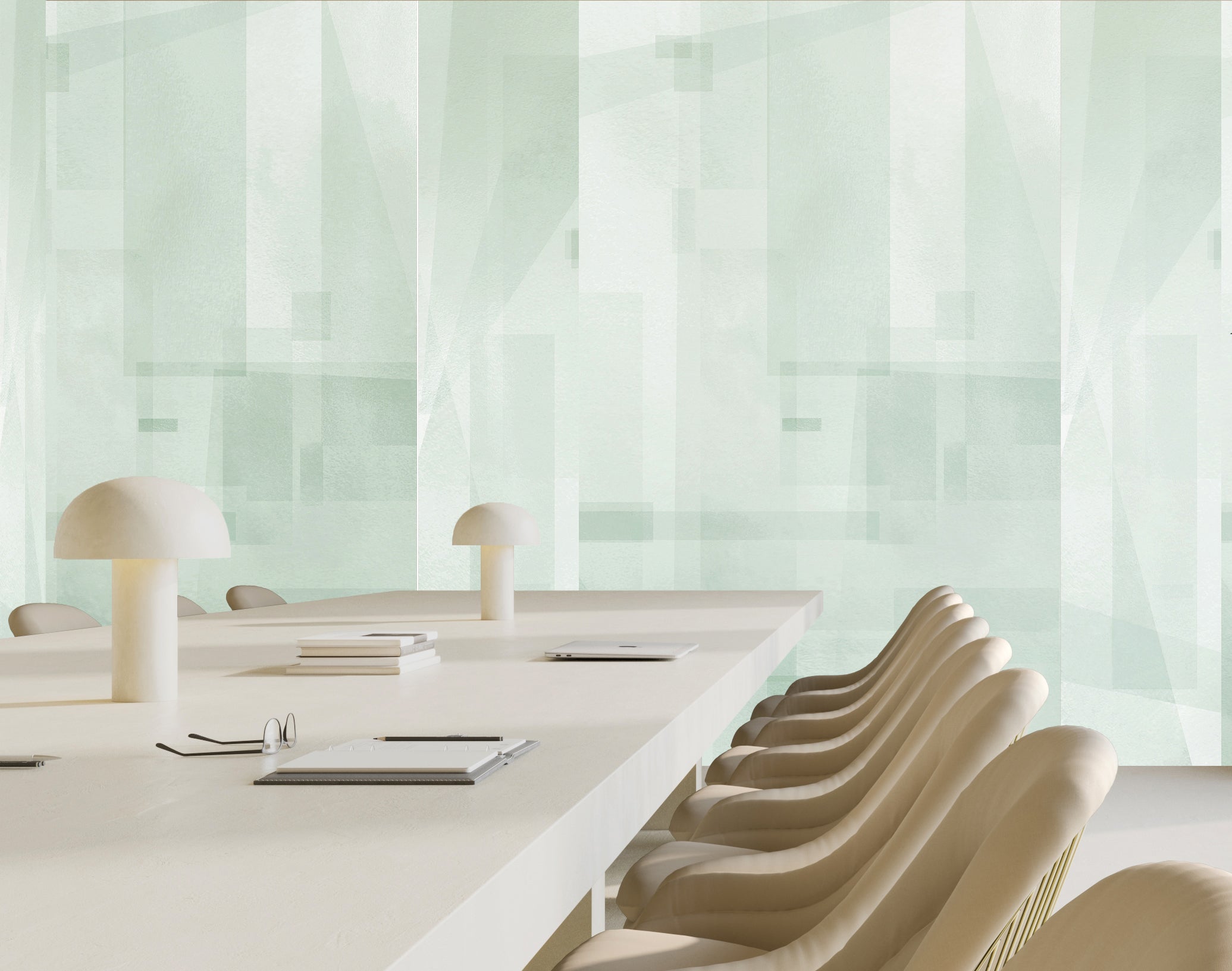 Papier Máché © Mural Wallpaper in Blue