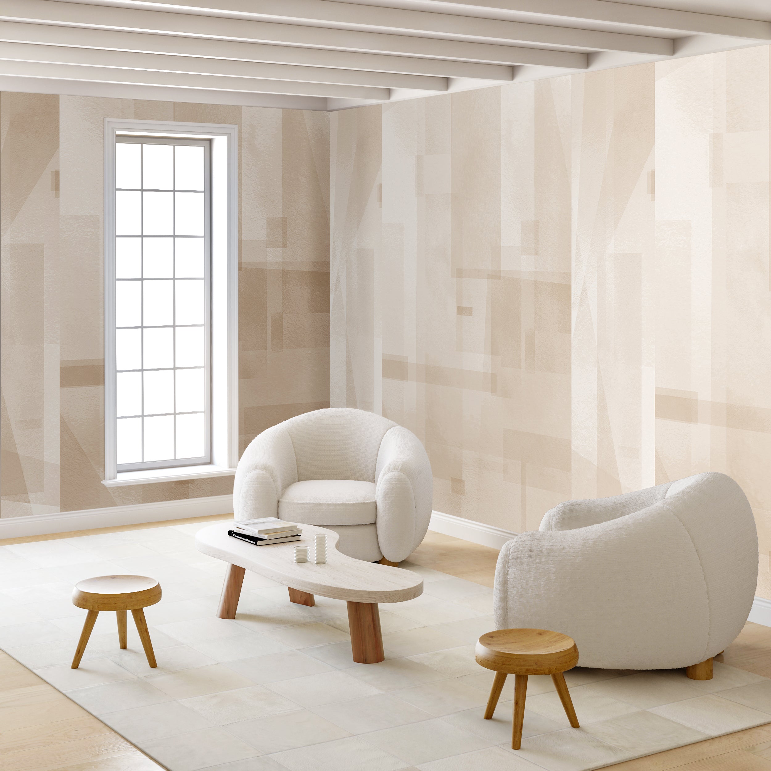 Papier Máché © Mural Wallpaper in Linen