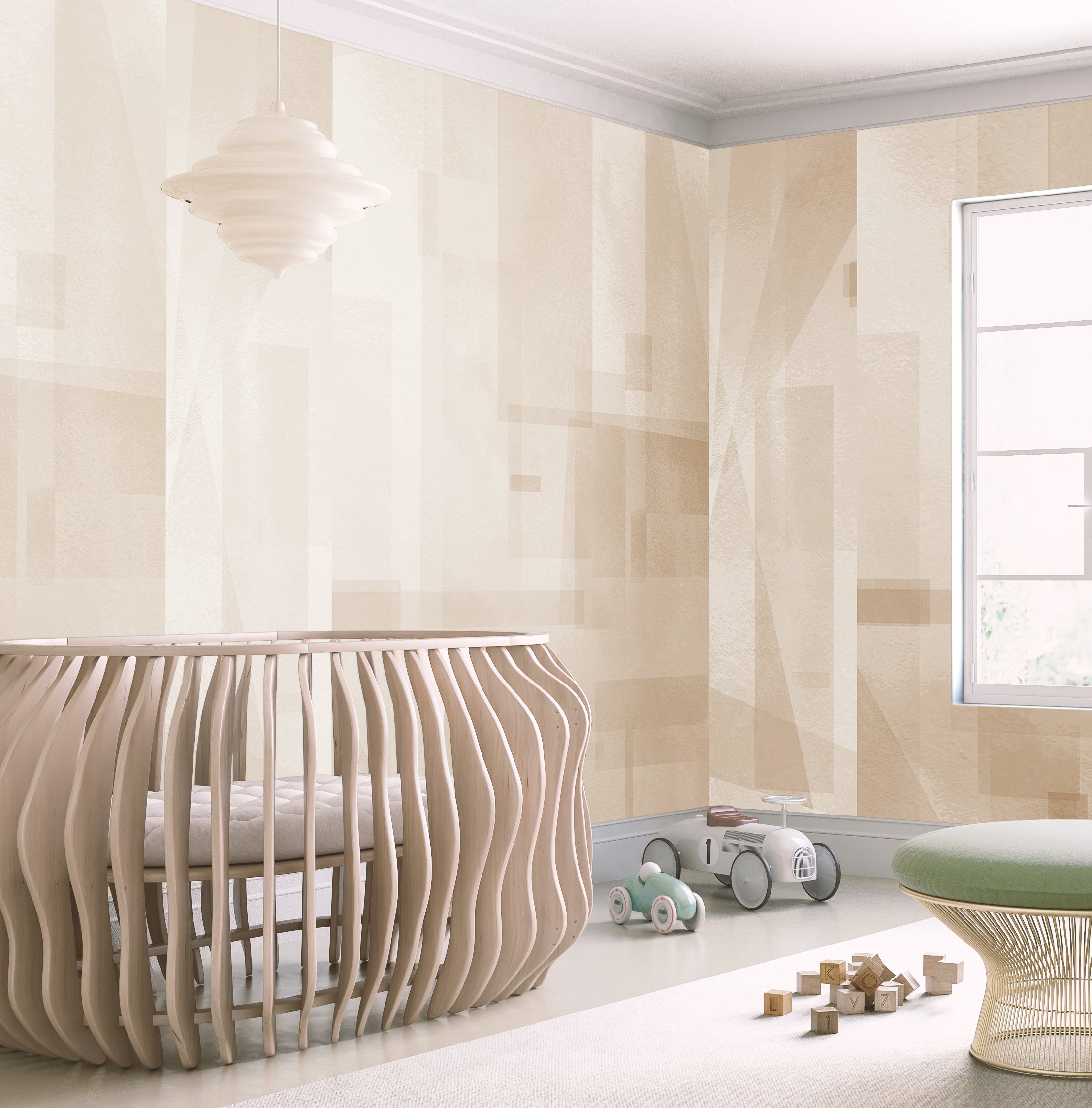 Papier Máché © Mural Wallpaper in Linen