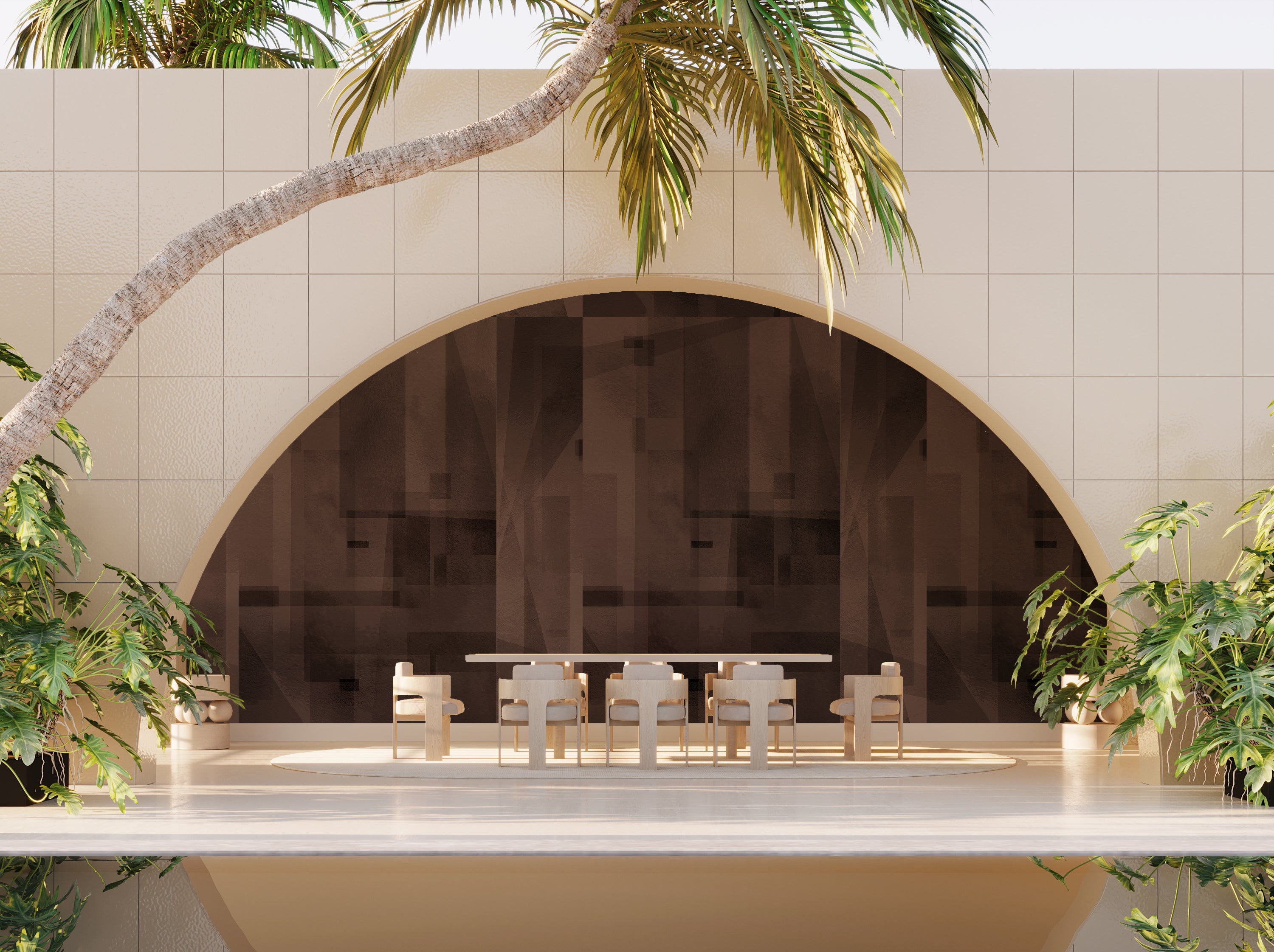 Papier Máché © Mural Wallpaper in Mocha