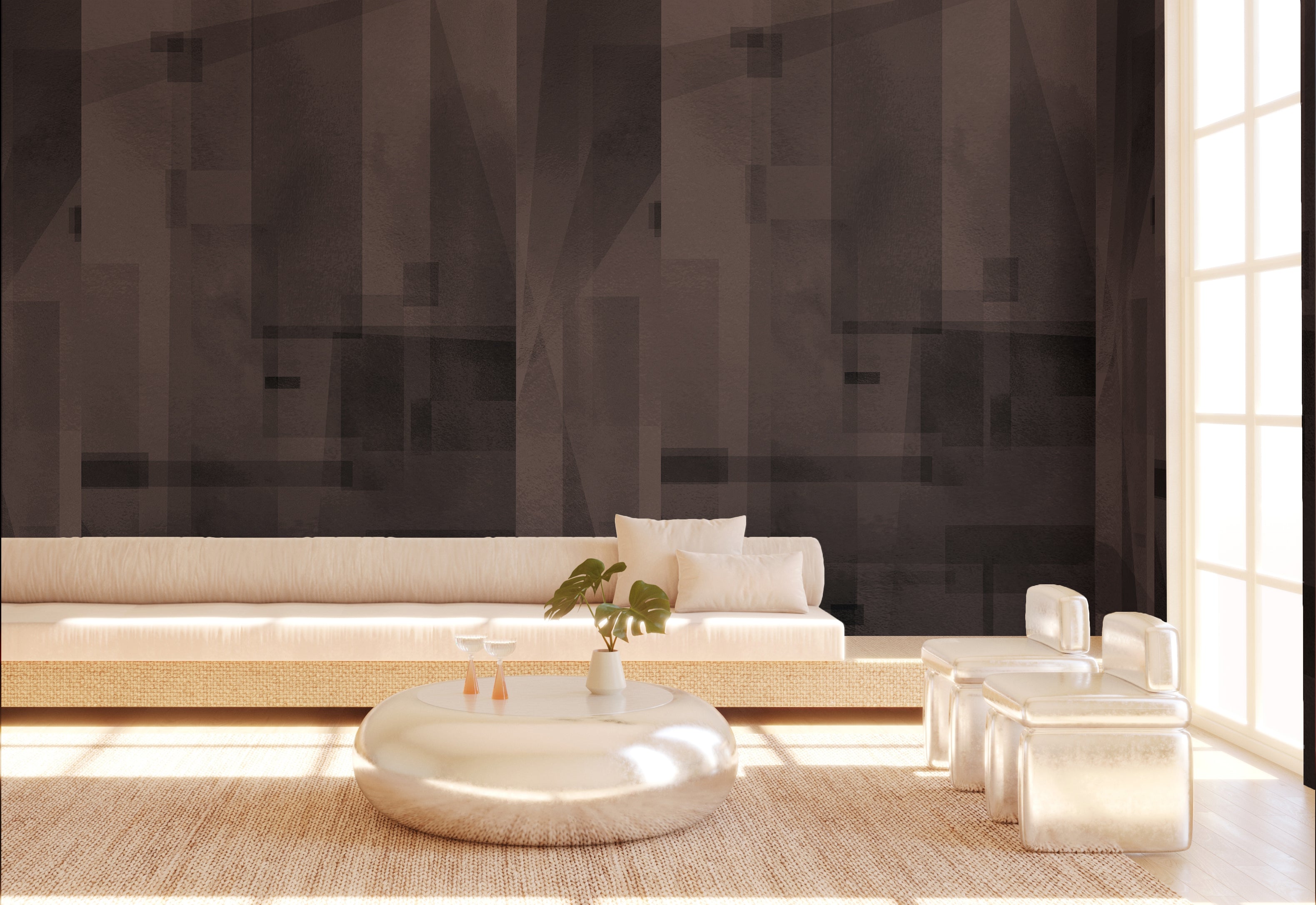 Papier Máché © Mural Wallpaper in Mocha