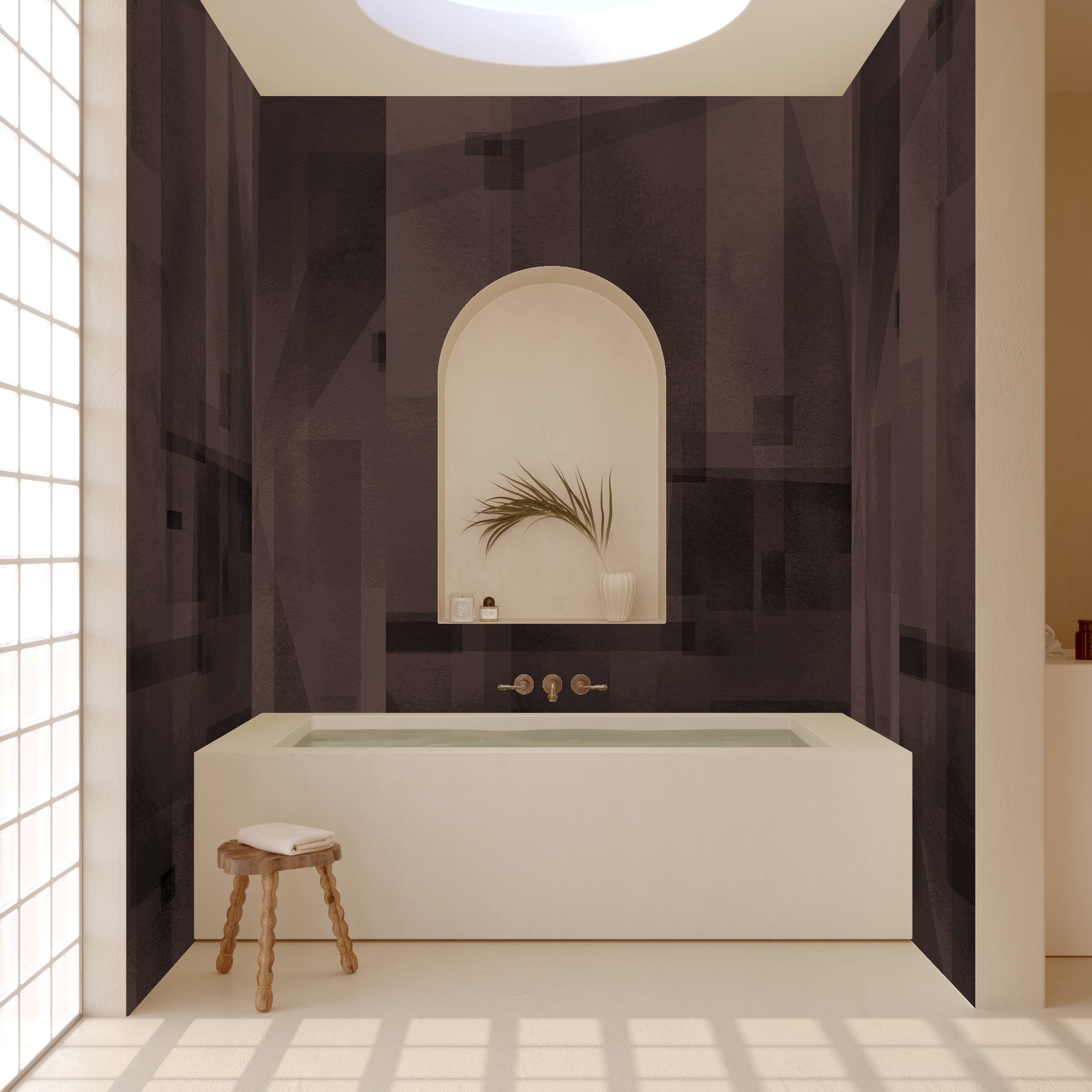 Papier Máché © Mural Wallpaper in Mocha